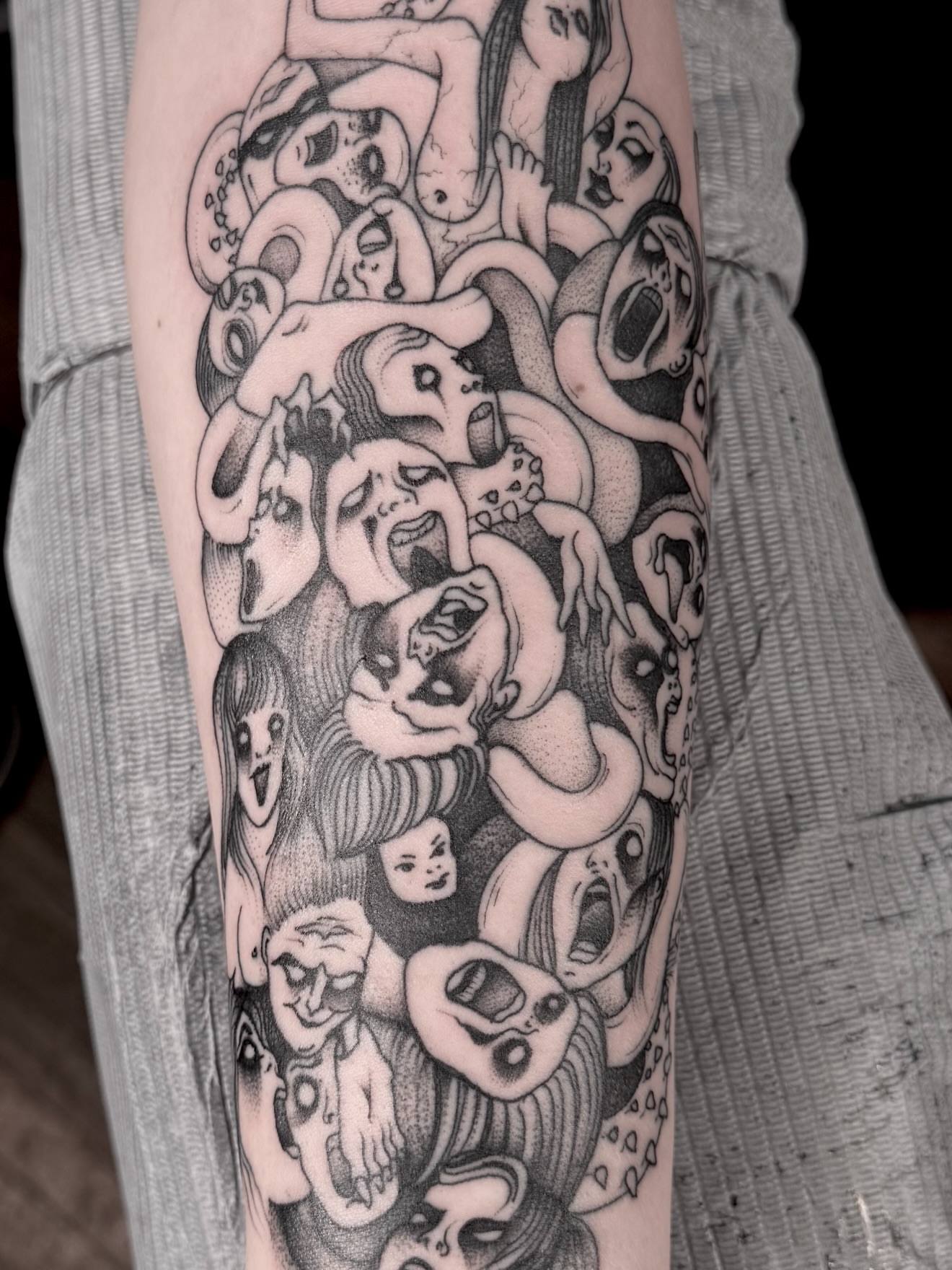 Tattoo by @thebrianpayne — dotwork, surrealism