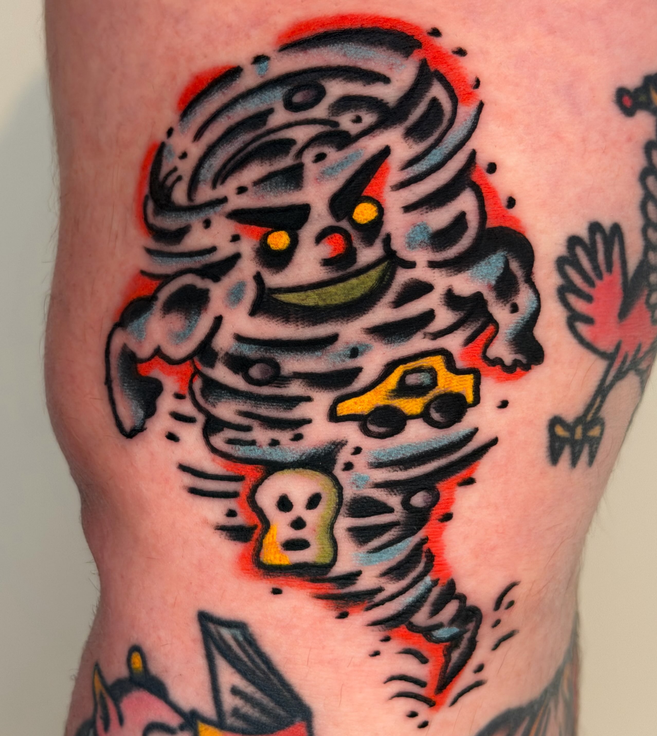 Robot American traditional tattoo on the forearm by Jake