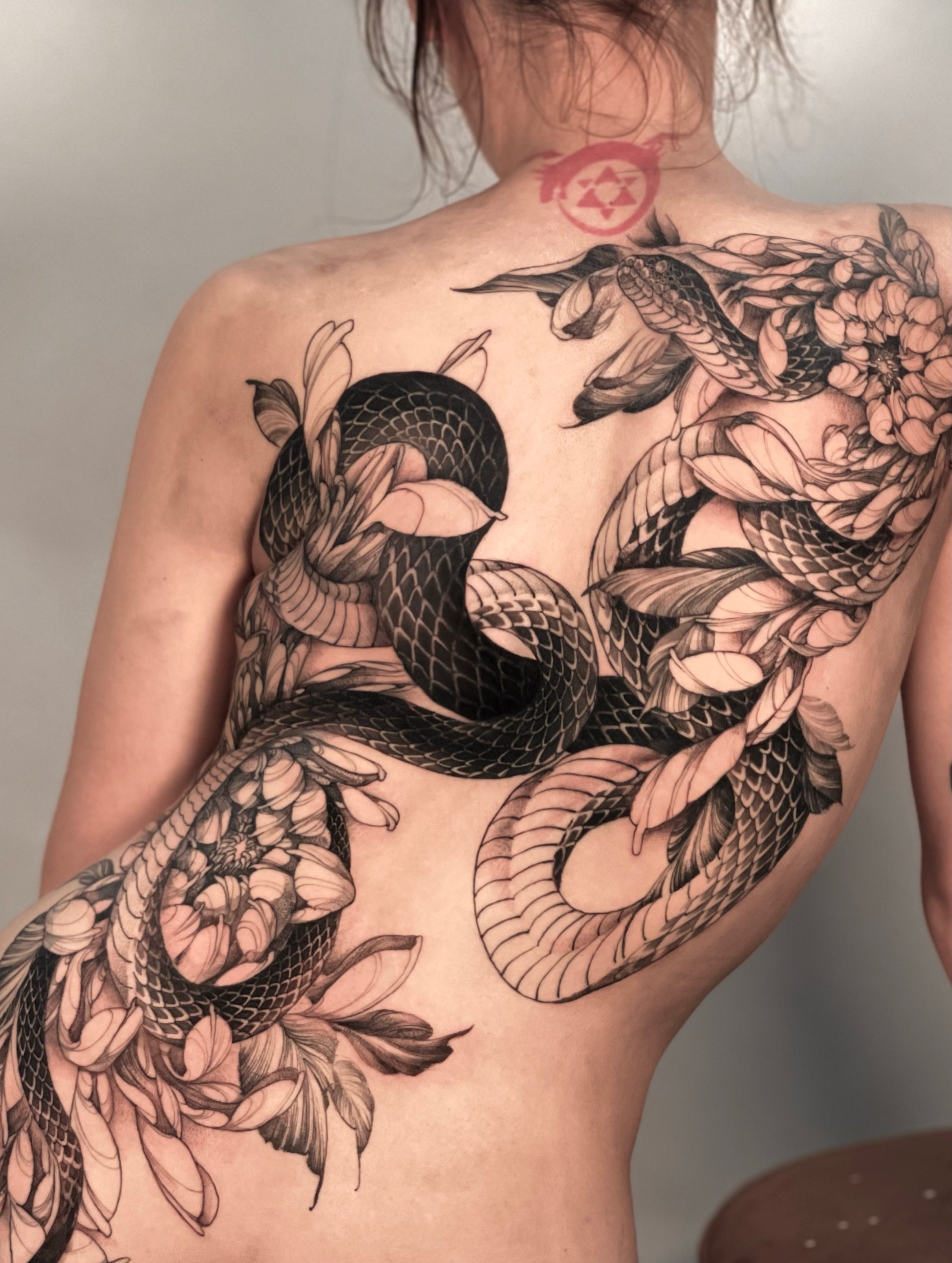 Tattoo by @72_blk — black_and_grey, japanese_irezumi