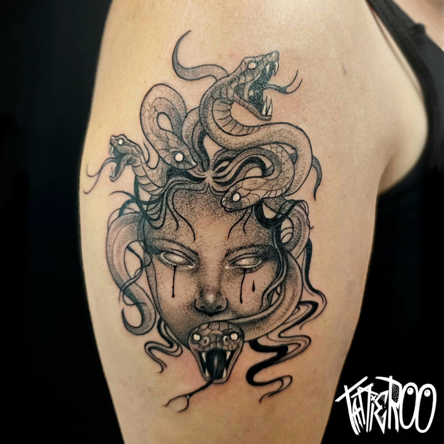 Tattoo by @tattier00 — dotwork, realism