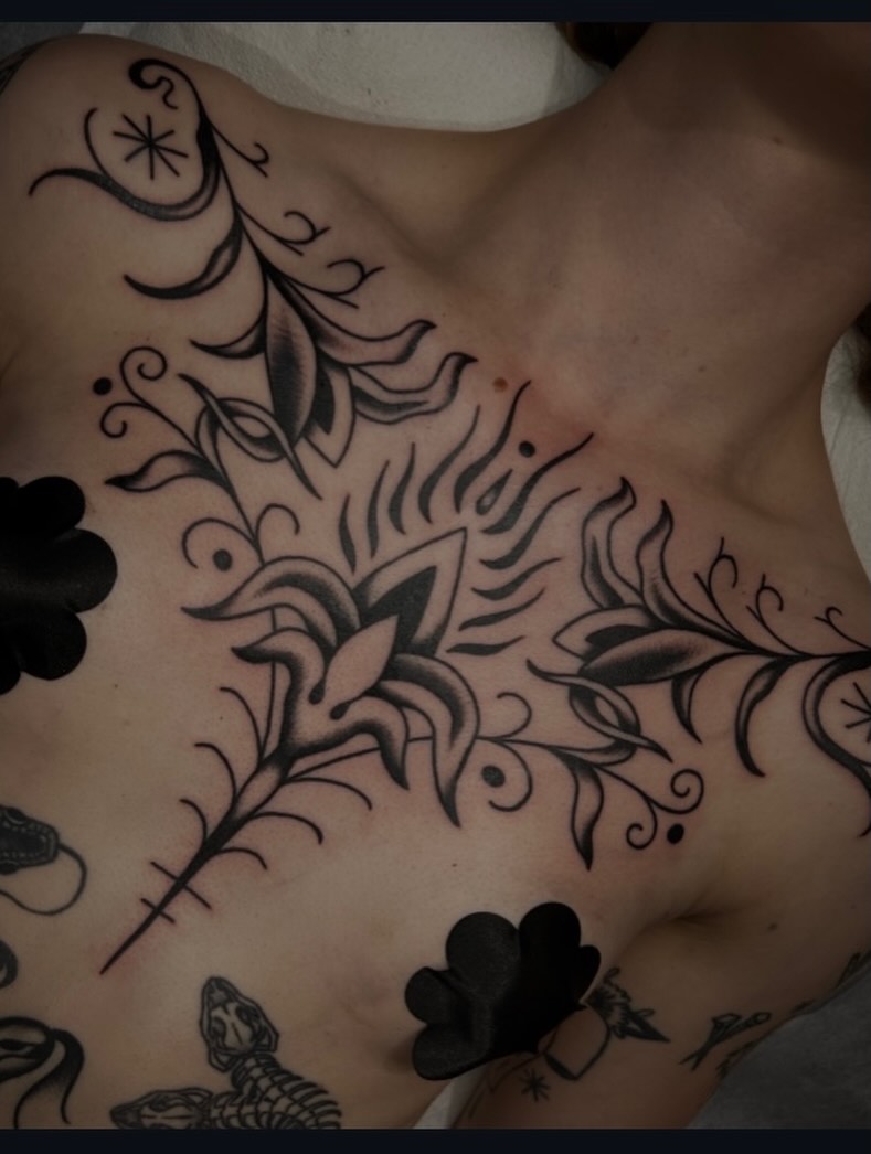 Tattoo by @morganmtattoo — black_and_grey, ornamental