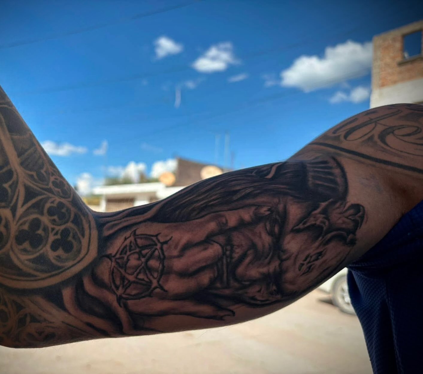 Jesus Christ realism tattoo on the forearm by Tu SanchoTattoos