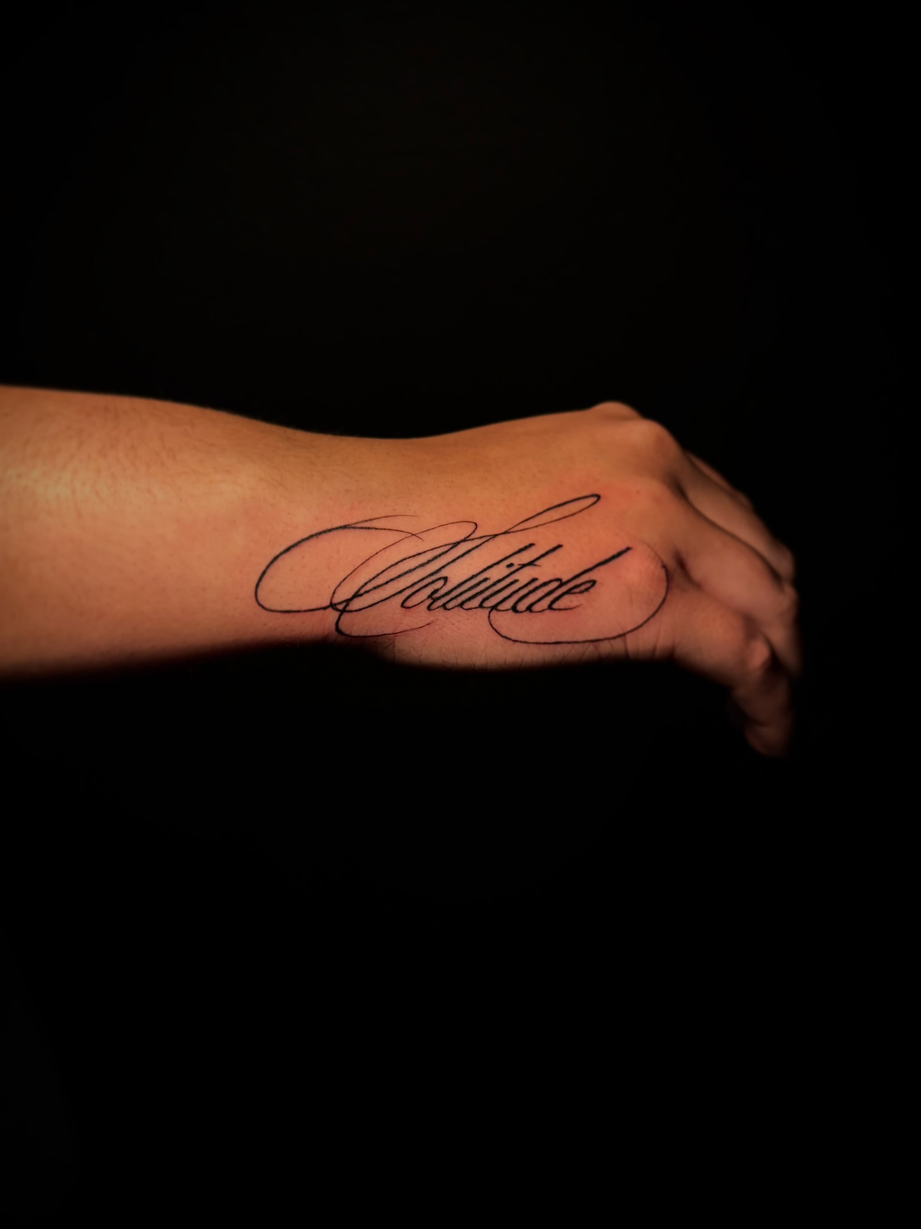 Script lettering lettering script tattoo on the forearm by π΅ππππππ¦π€