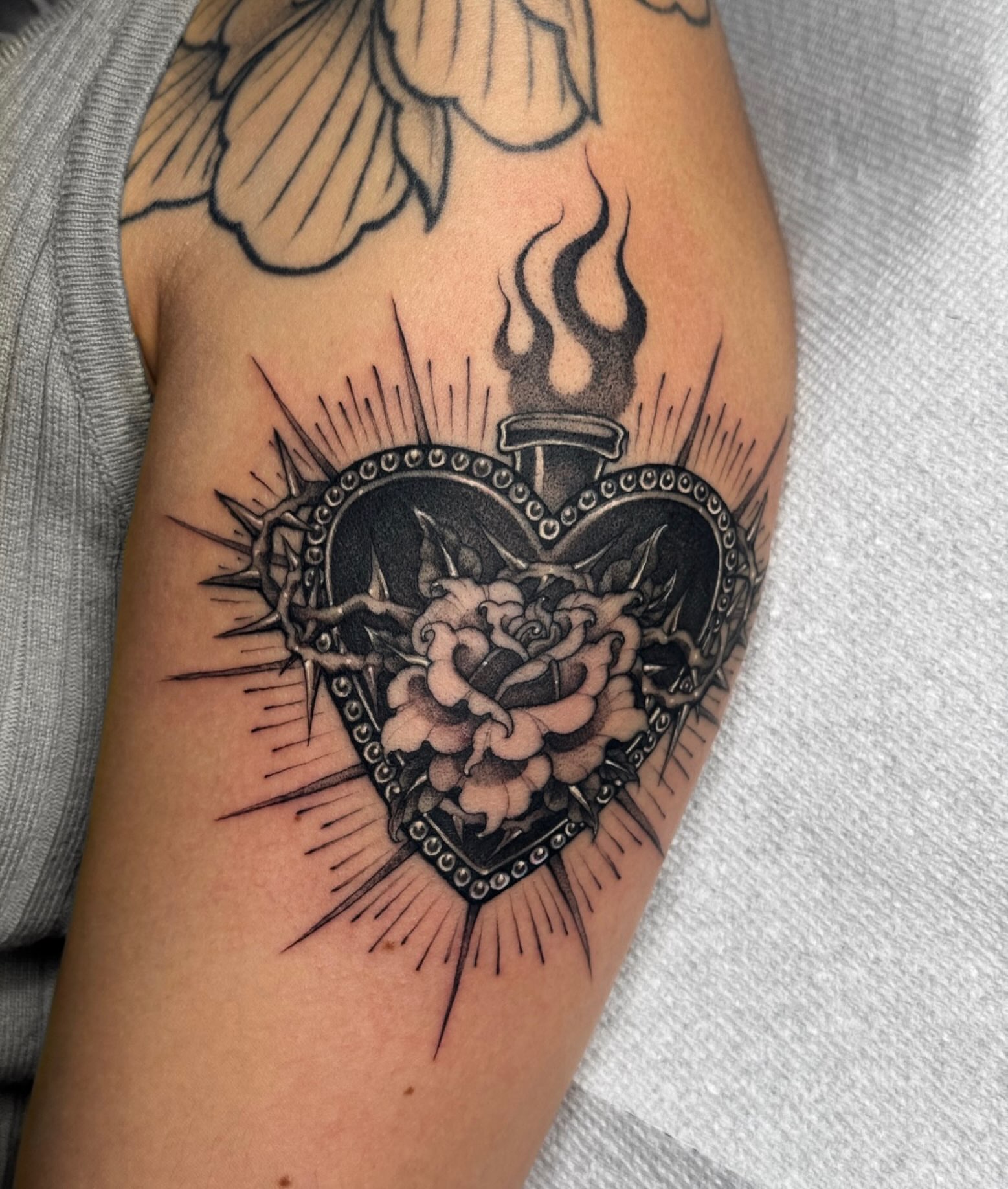 Tattoo by @kaylacancion — american_traditional, black_and_grey