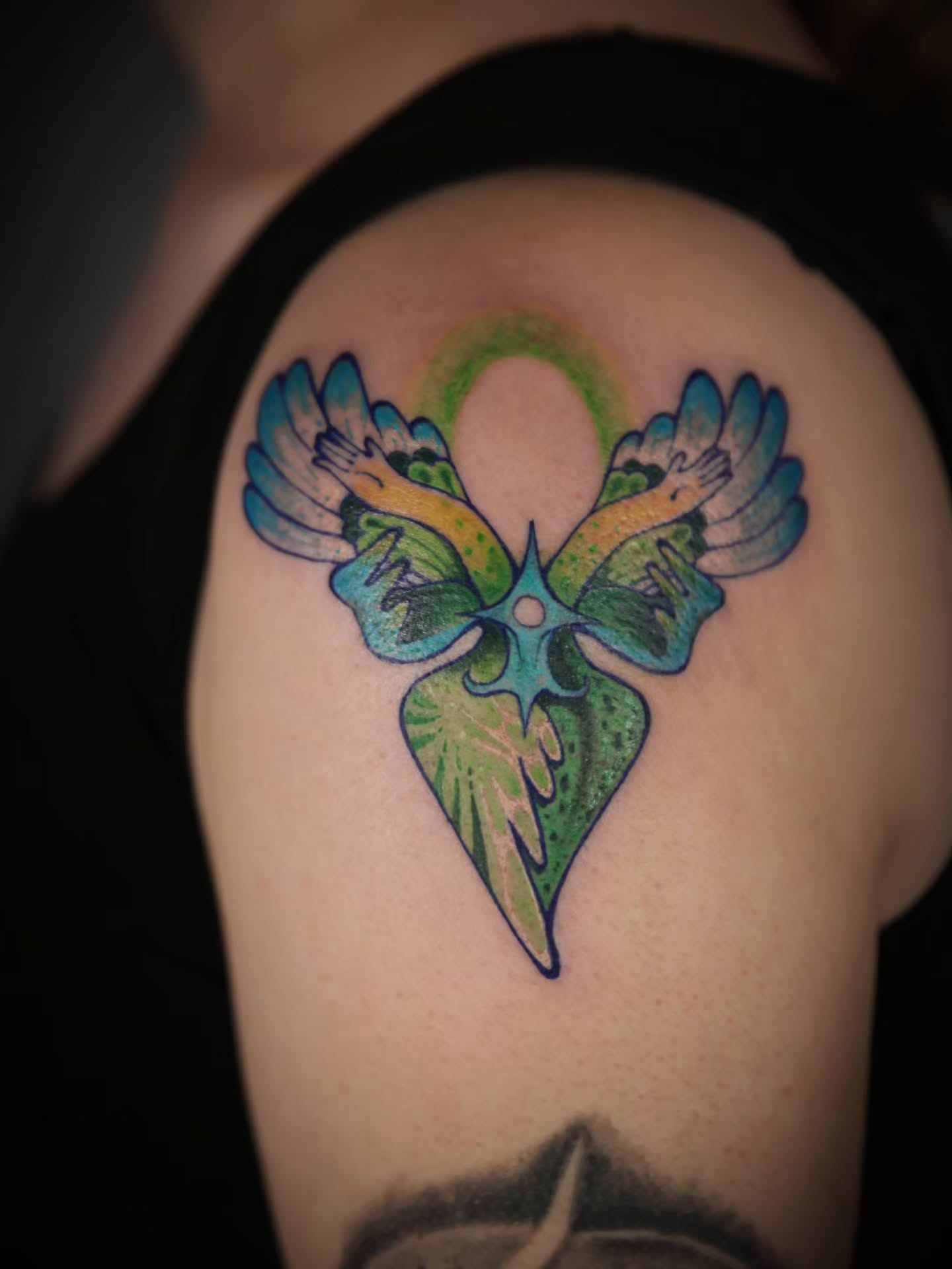 Tattoo by @hyena_lapis — geometric, watercolor