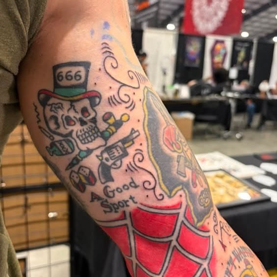 Tattoo by @buzzytatts — american_traditional, dotwork