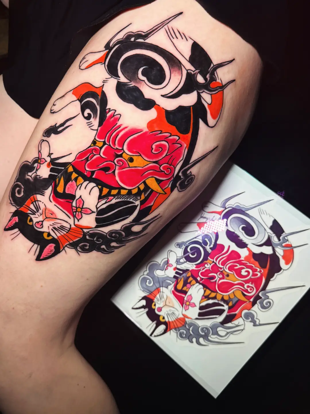 Tattoo by @johnnyloudertattoo — american_traditional, japanese_irezumi