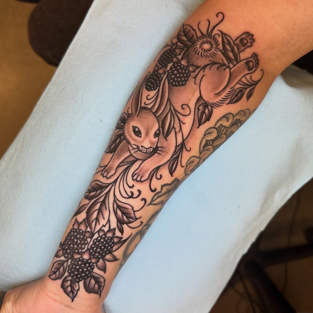 Tattoo by @cheeto_g_art_ — black_and_grey