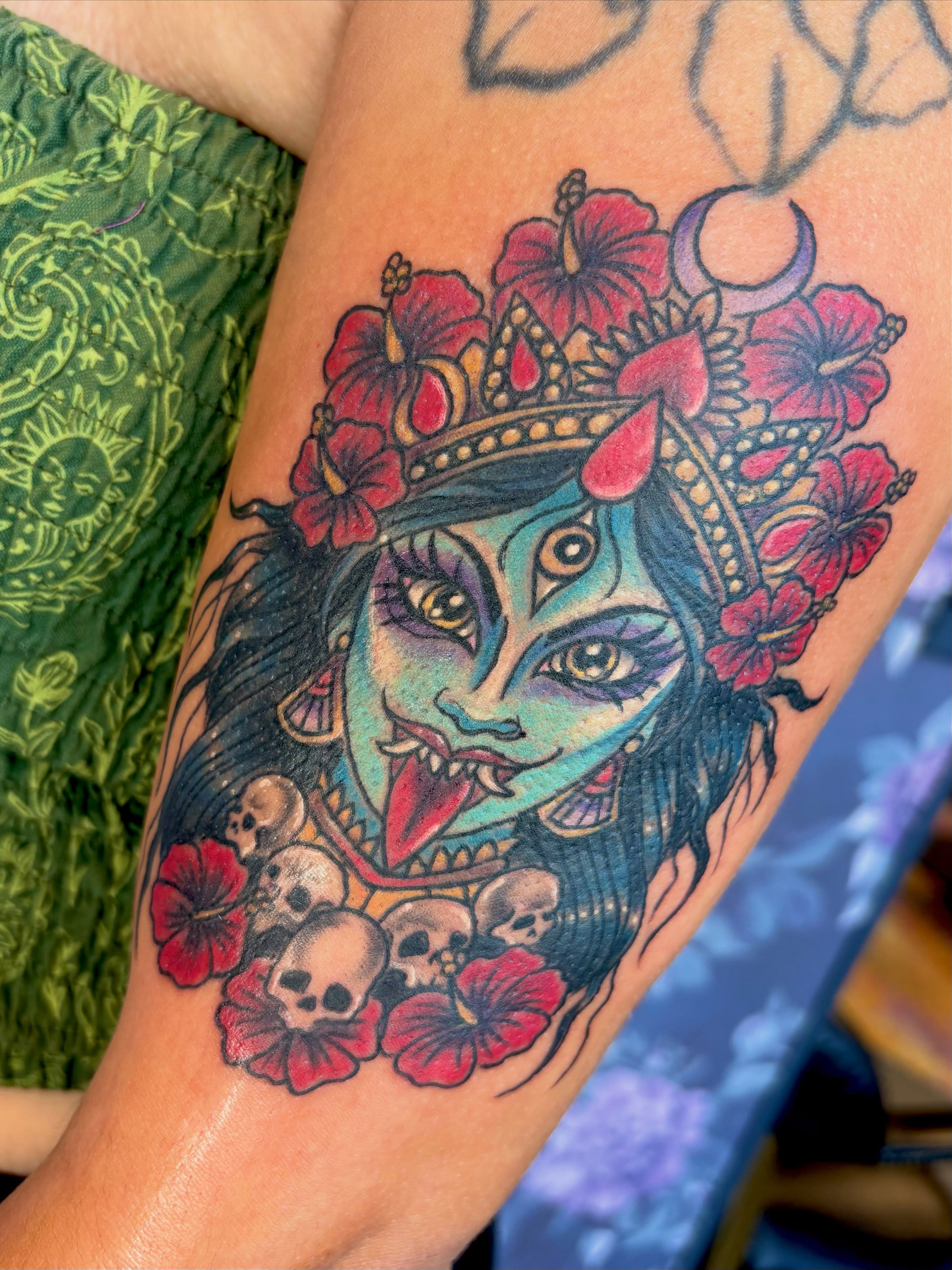 Day of the Dead woman new school tattoo on the forearm by Bre Alex