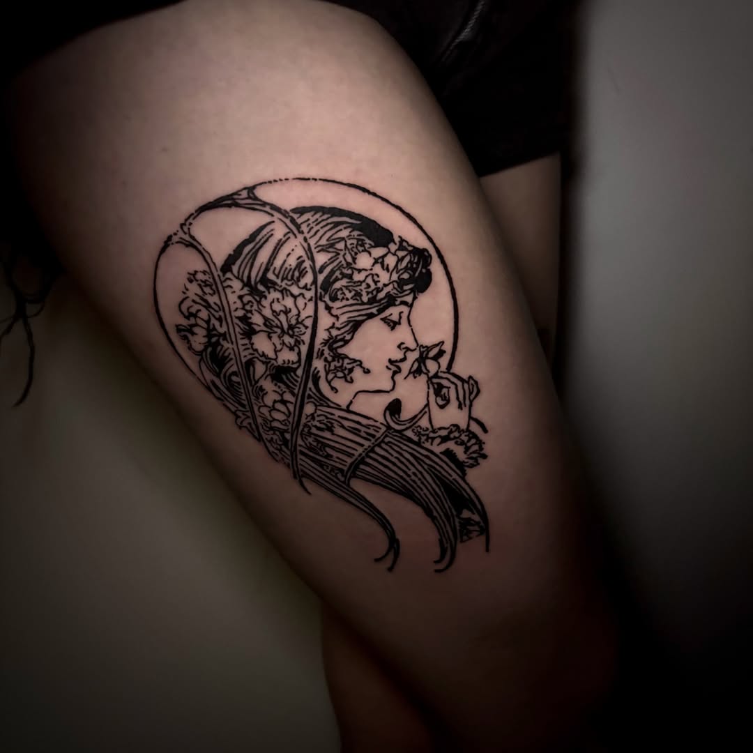 Tattoo by @unknownliquids — black_and_grey