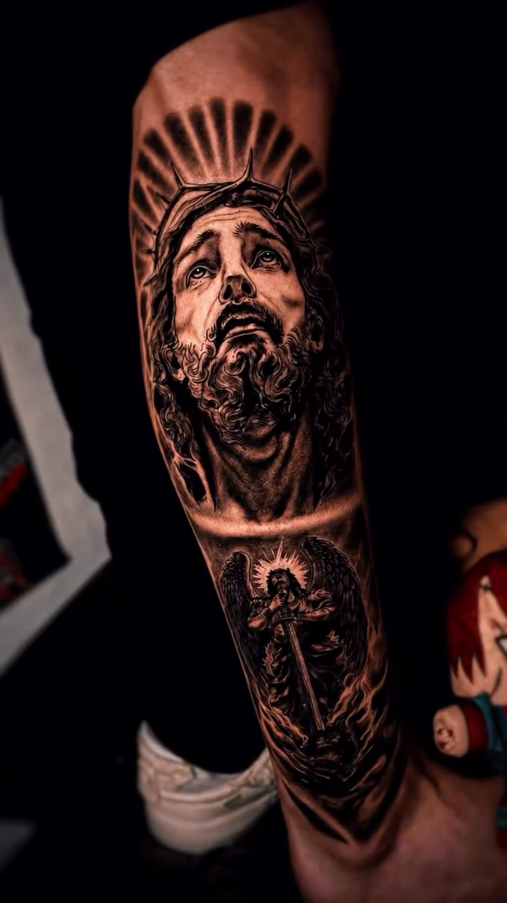 Tattoo by @m_kytattoo — realism, black_and_grey