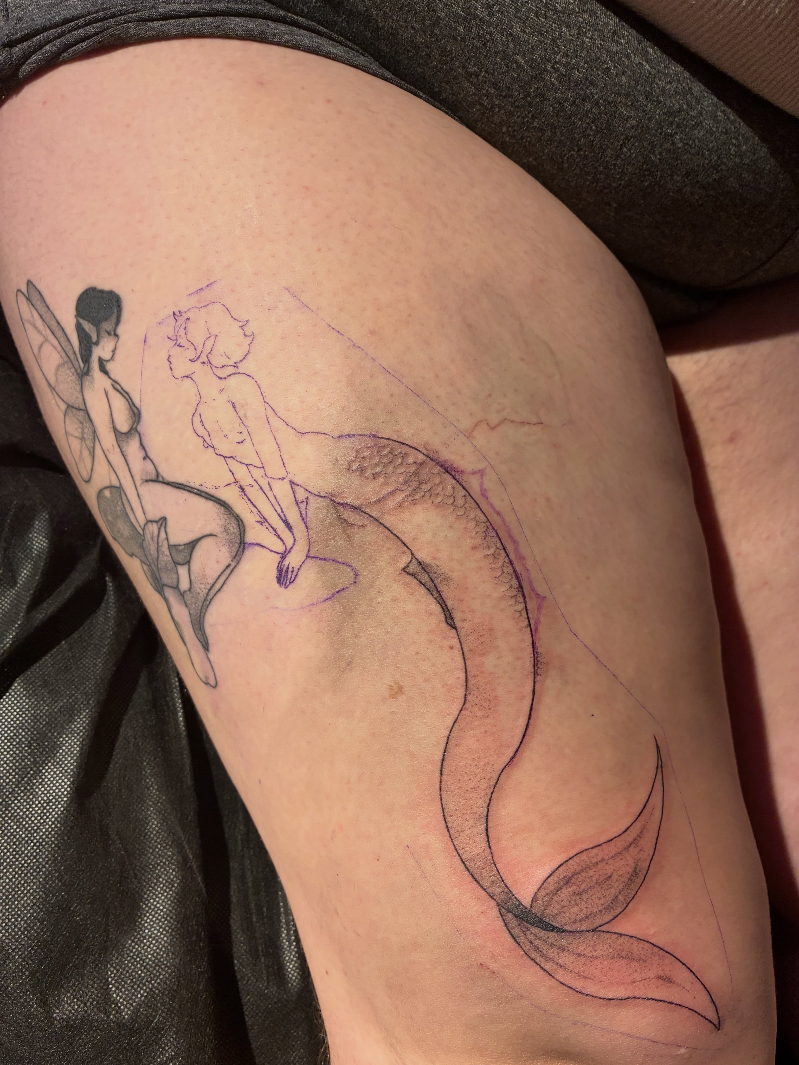 Tattoo by @pitypostcard — dotwork, realism