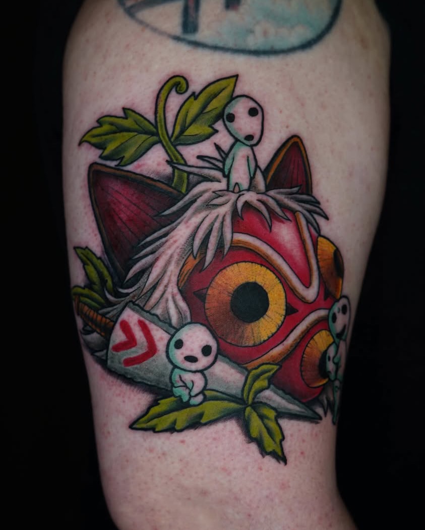 Tattoo by @medusaslaysss — anime, dotwork