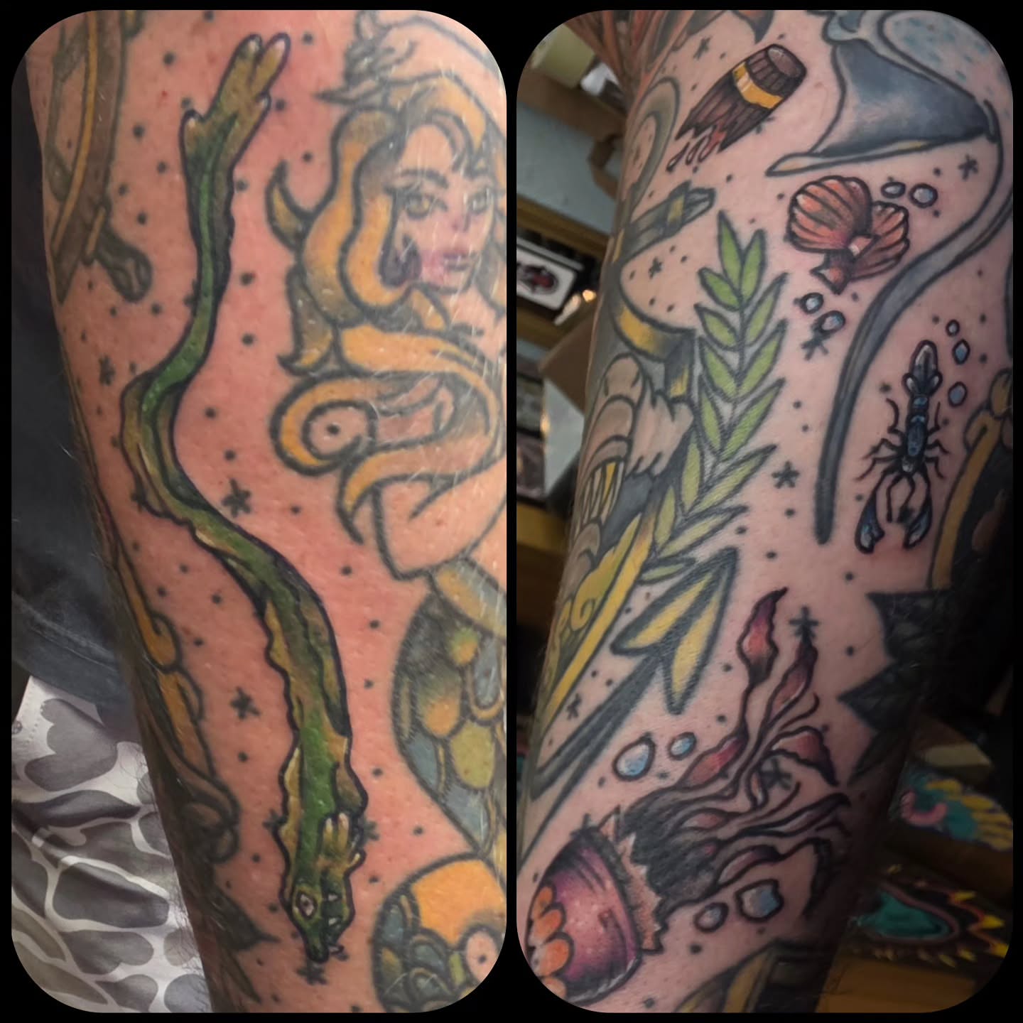 Tattoo by @moe_inkz — american_traditional, dotwork