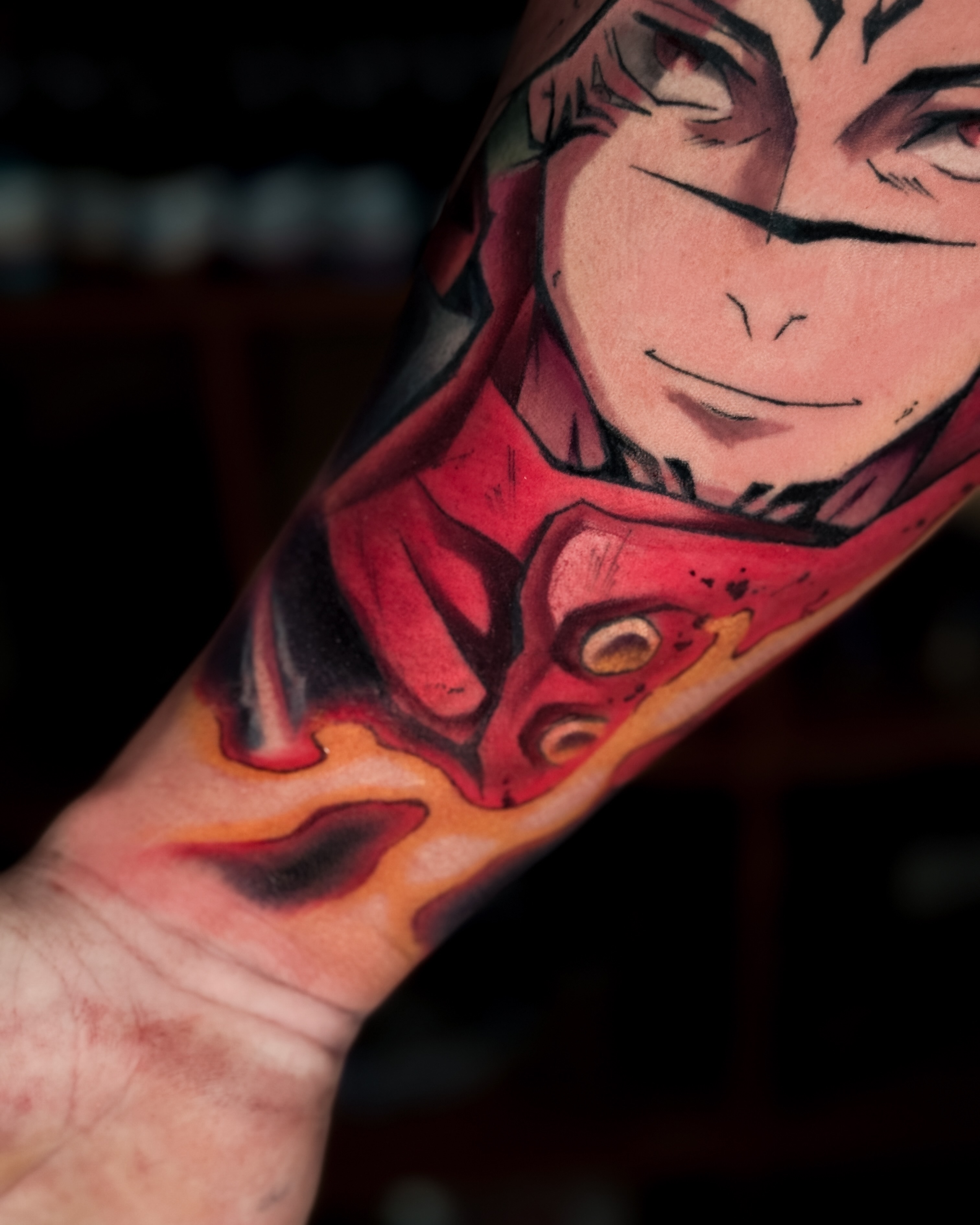 Anime character anime tattoo on the forearm by Anime