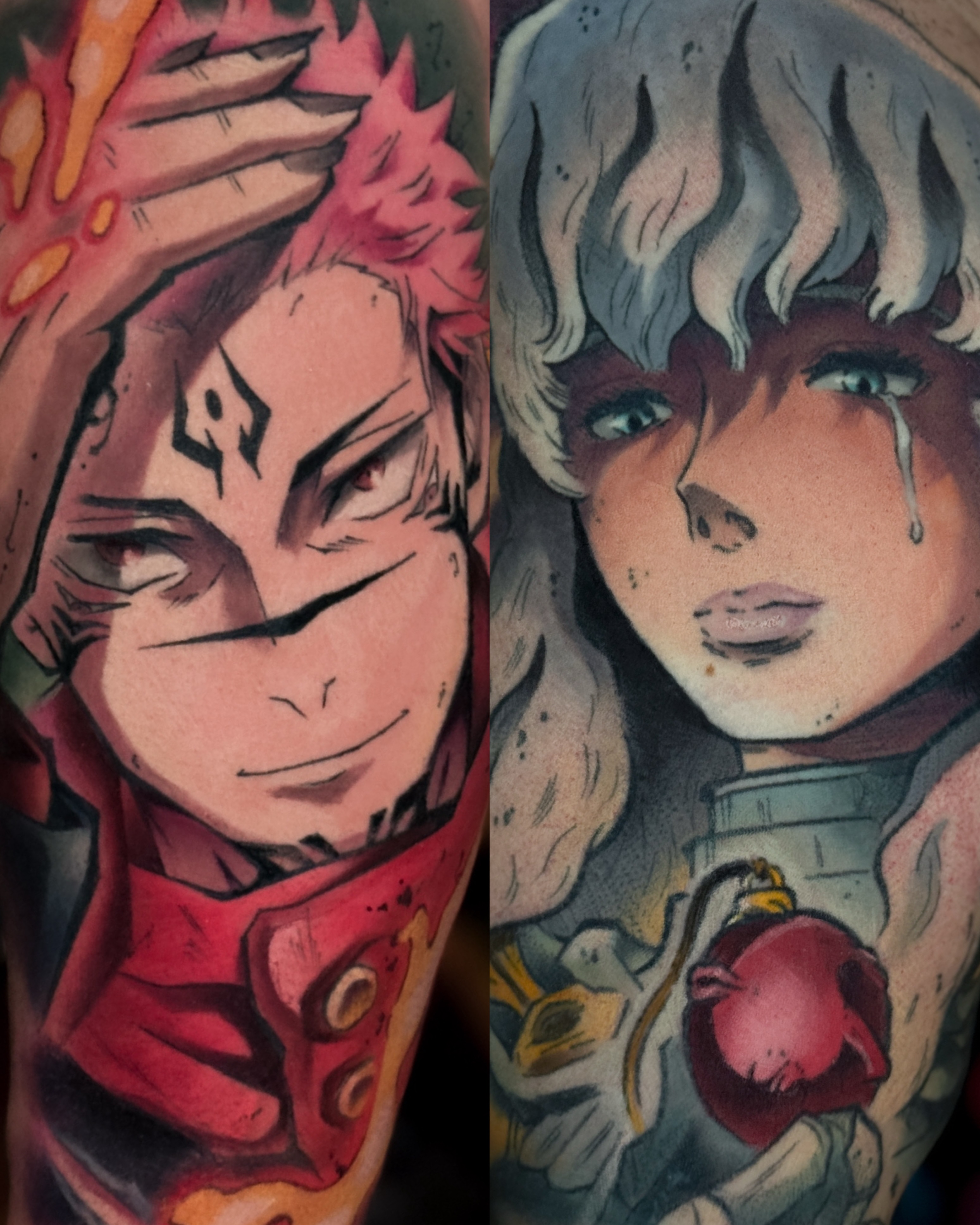 Anime characters anime tattoo on the forearm by Anime