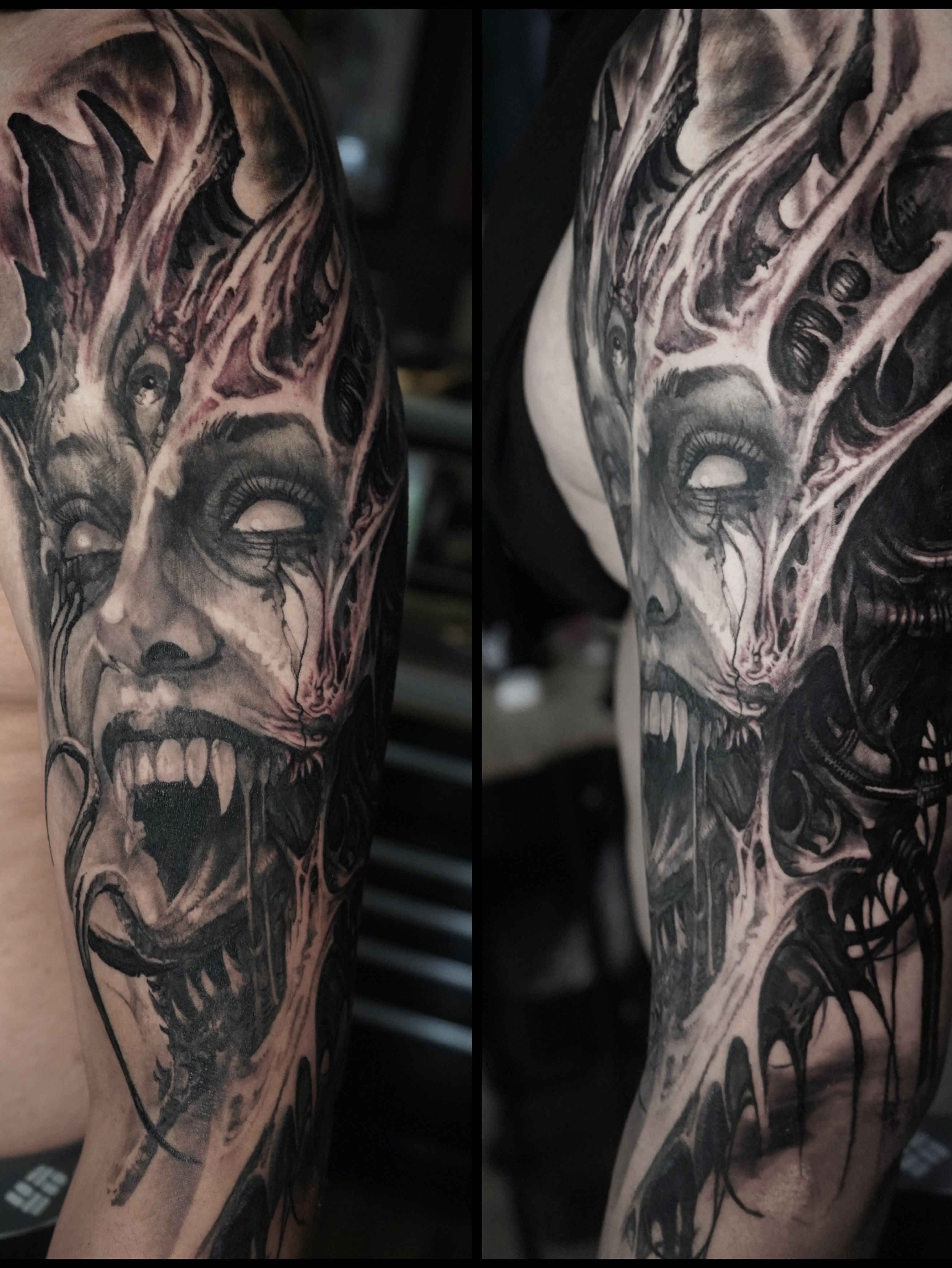 Zombie dark realism tattoo on the forearm by Darl Gnau