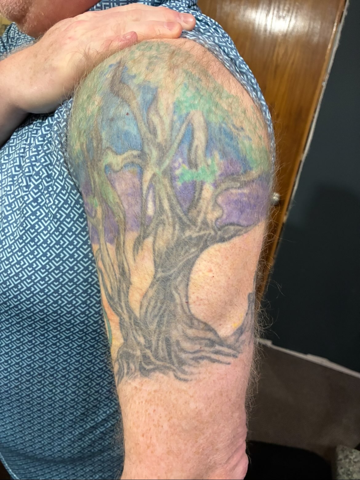 Tree dotwork tattoo on the forearm by Natalie Spuhler