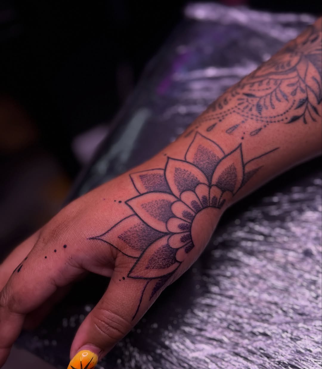 Tattoo by @divi.nediamonds — dotwork