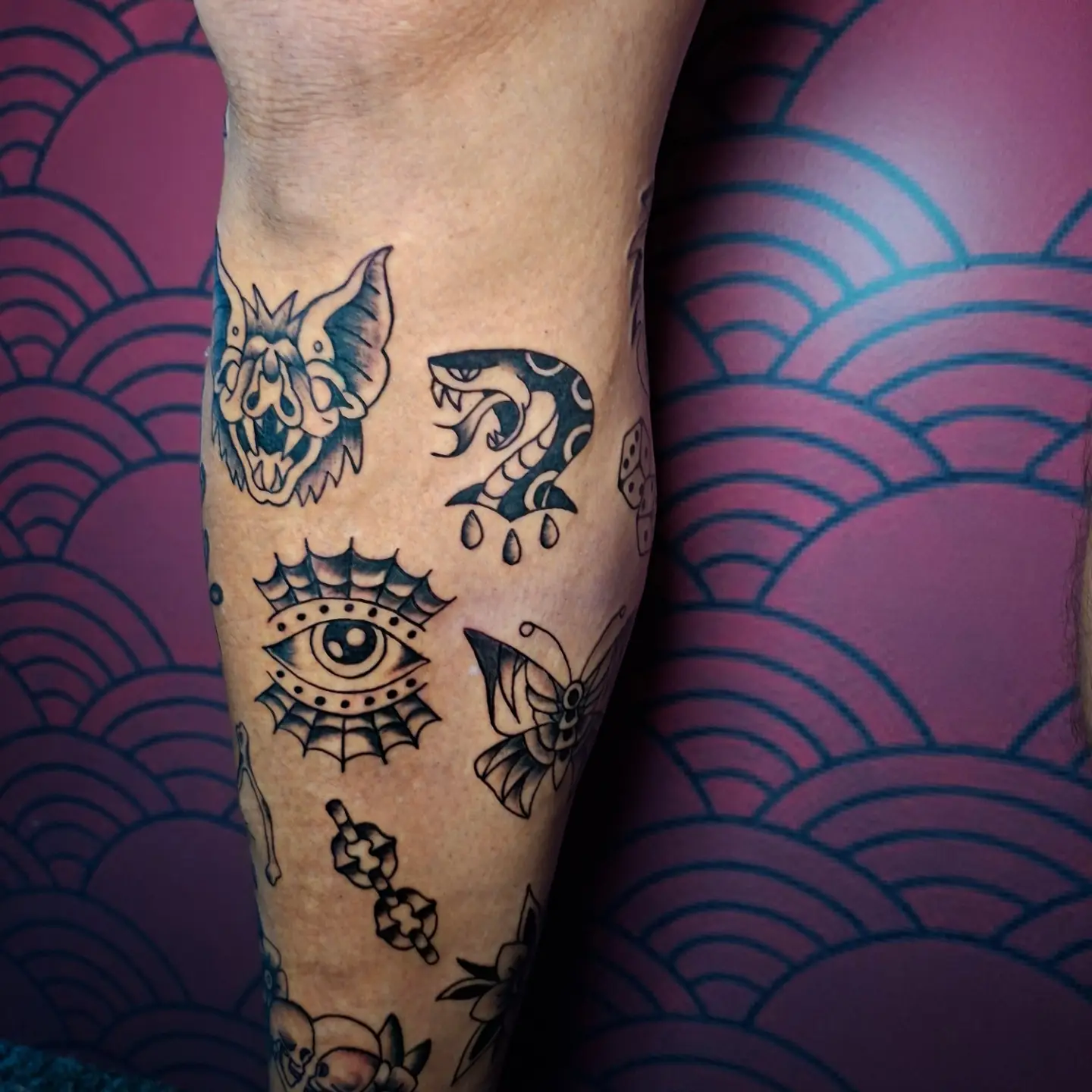 Tattoo by @gemthetattooedlady — american_traditional, dotwork