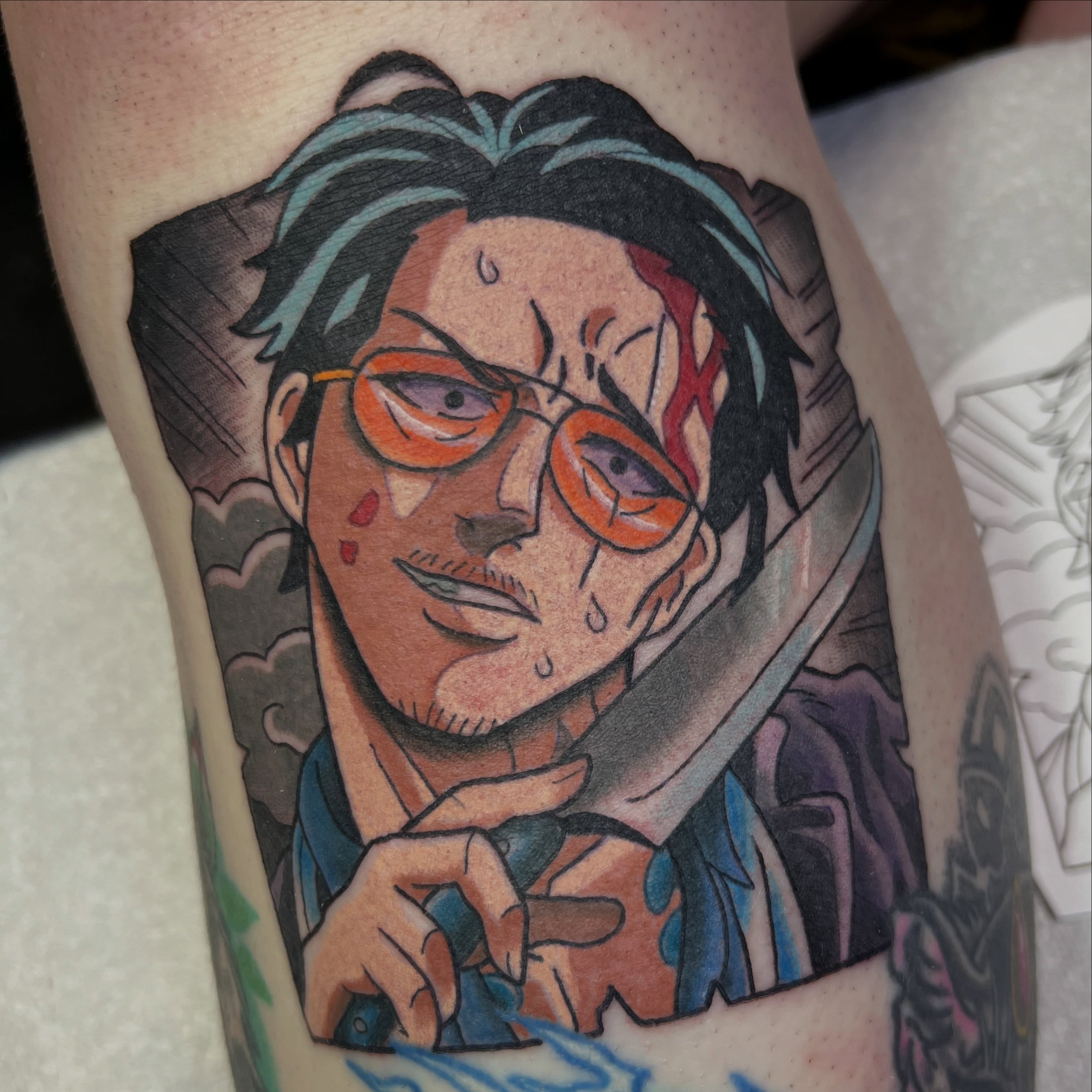 Anime character anime tattoo on the forearm by Christopher Anderson-arnesen