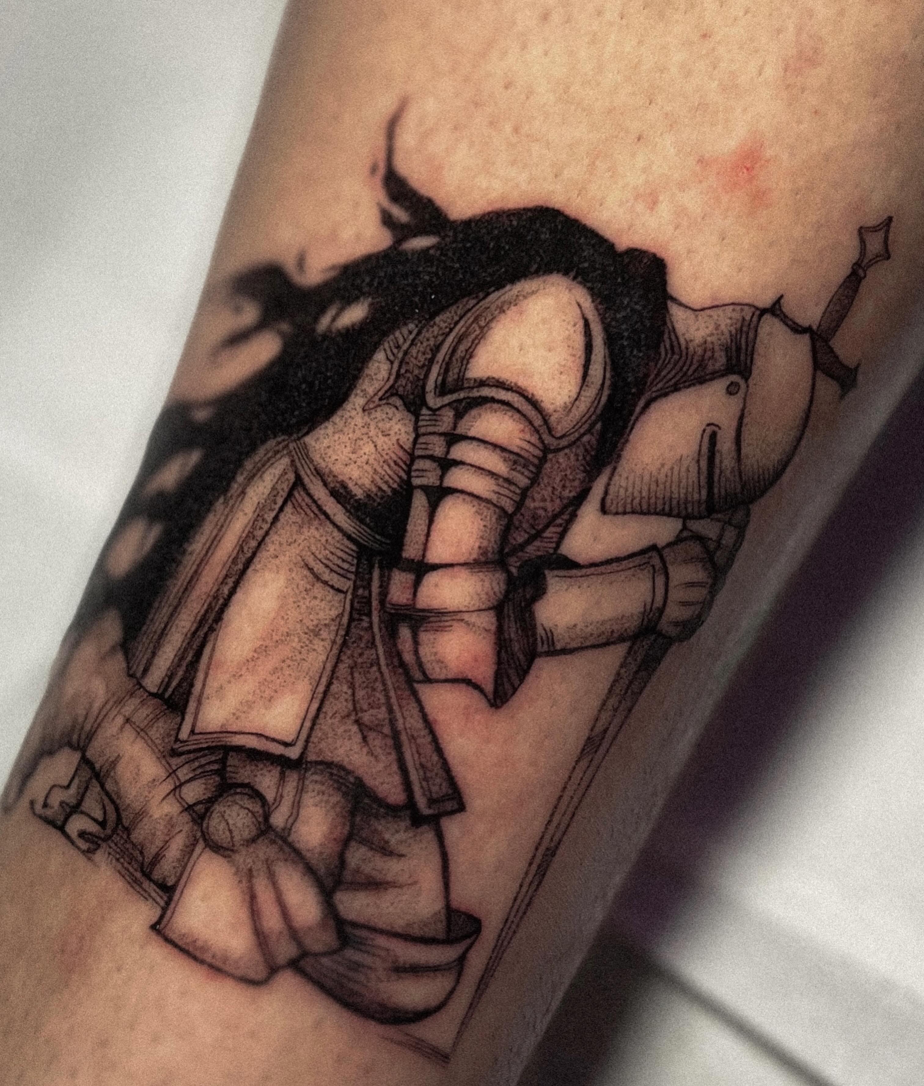 Tattoo by @gatxdelboske_ — black_and_grey, realism