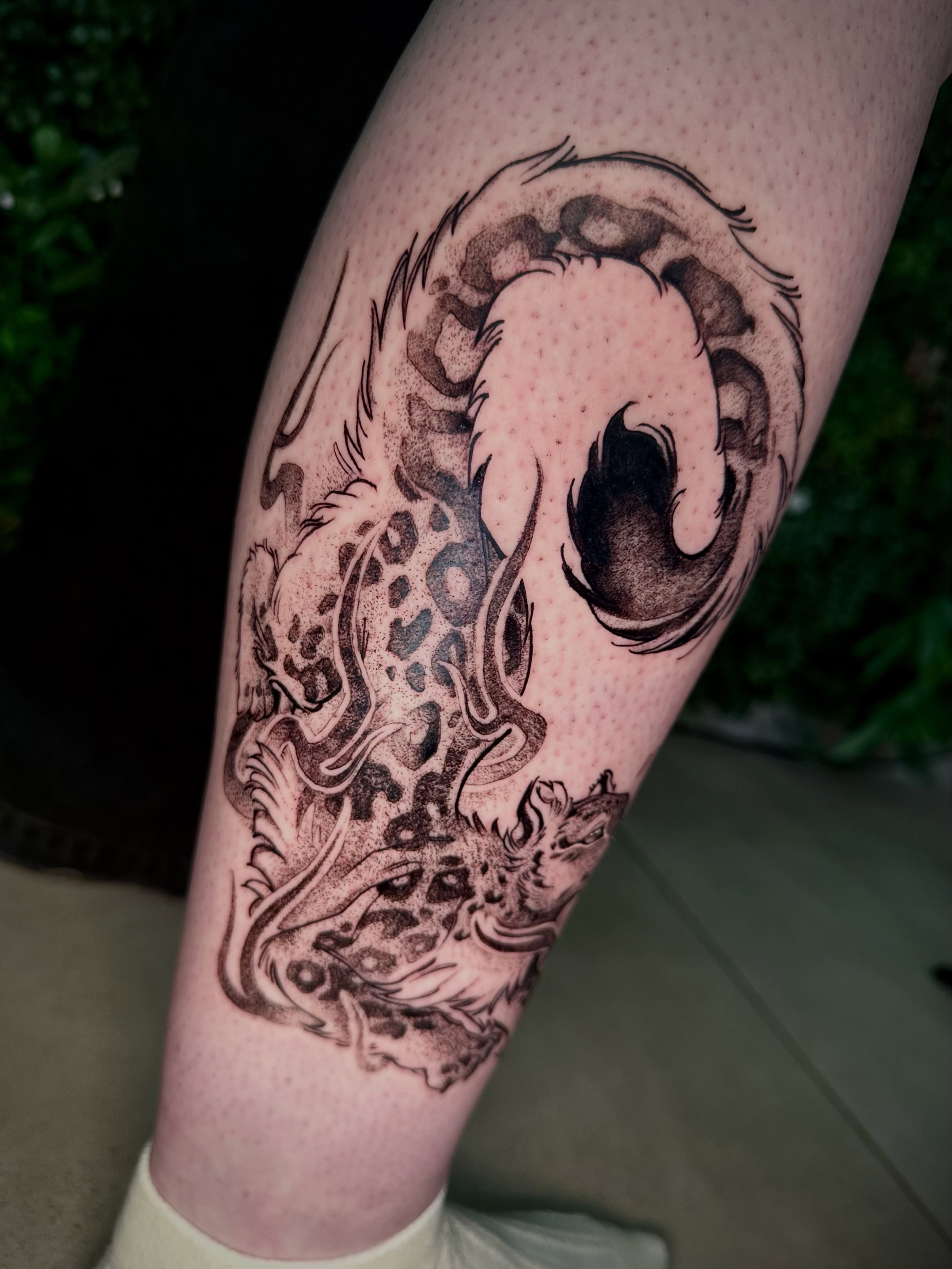 Tattoo by @moggy_tattoo โ dotwork, black_and_grey