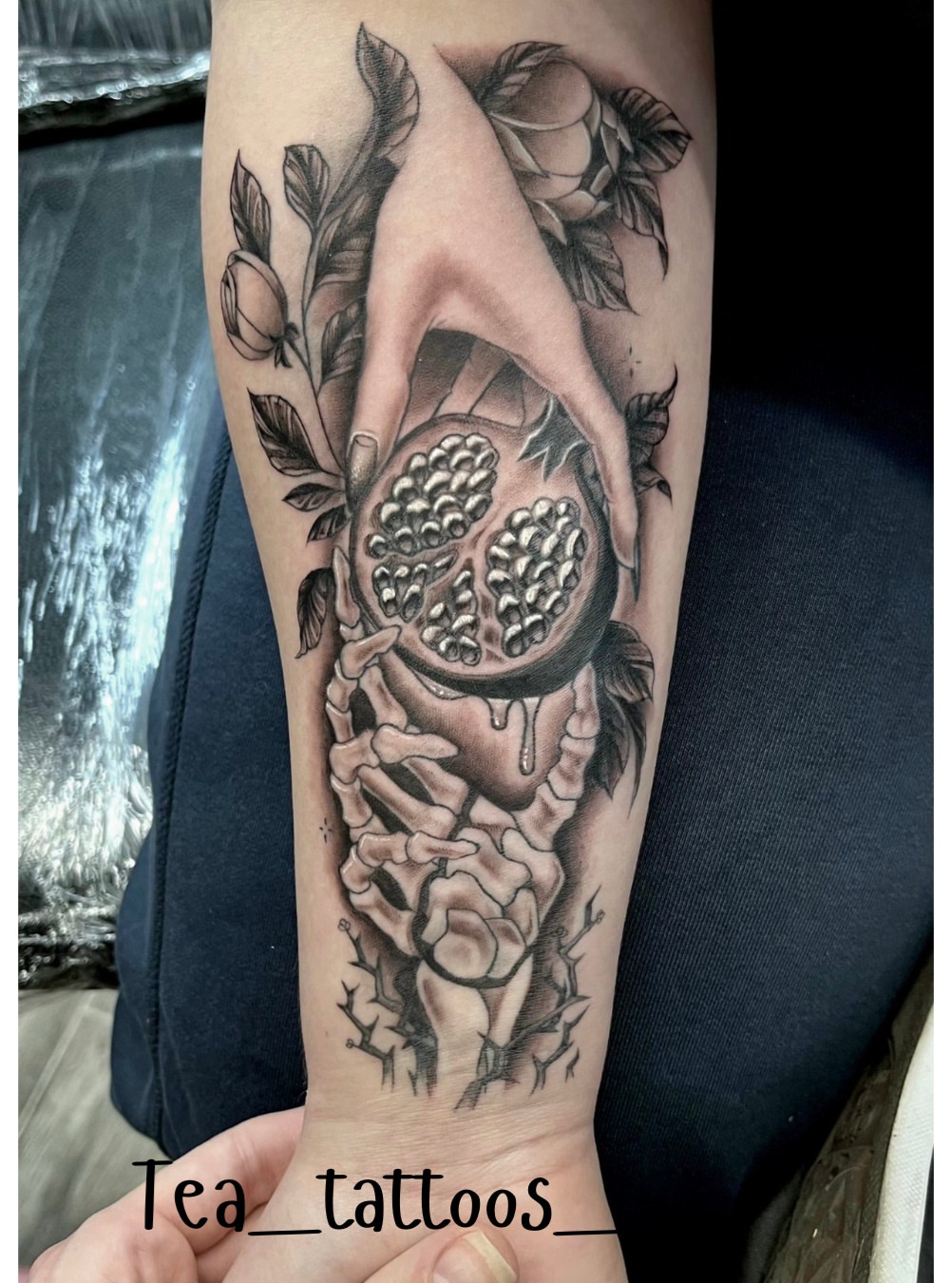 Passion fruit realism tattoo on the forearm by TEA ☕️ Tattoos