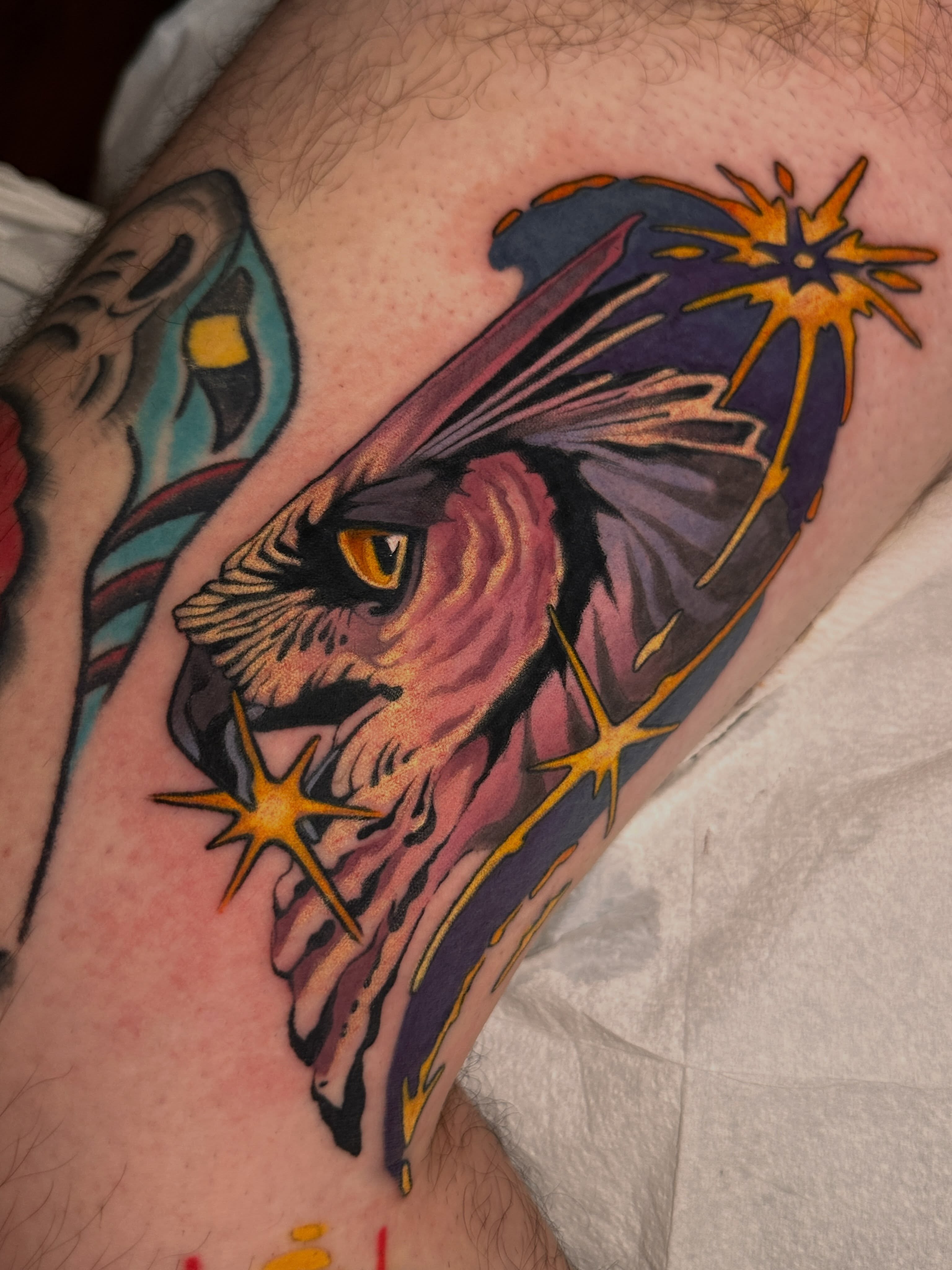 Tattoo by @grizzleyclaire — american_traditional, dotwork