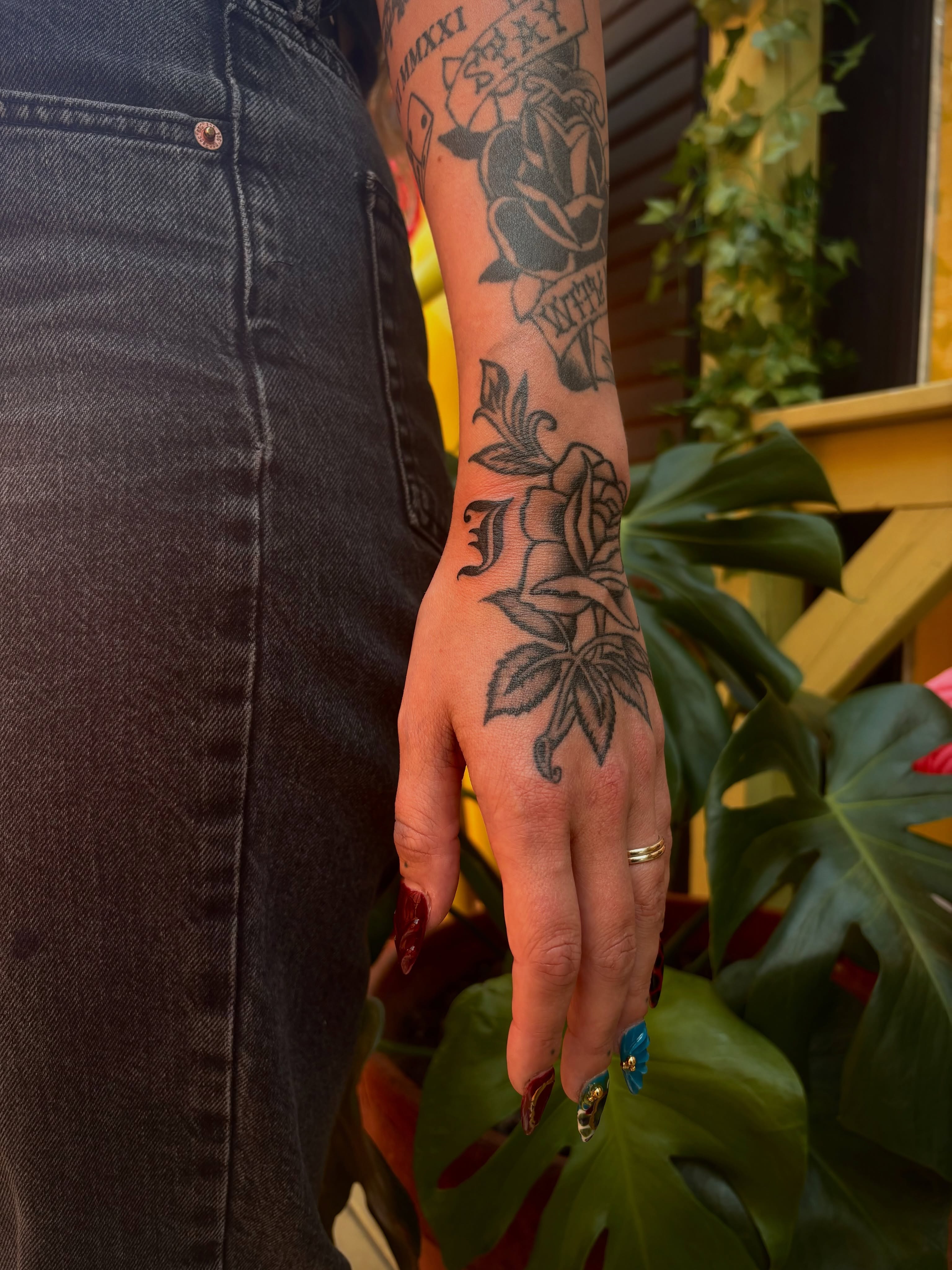 Rose black and grey tattoo on the forearm by @tattotos