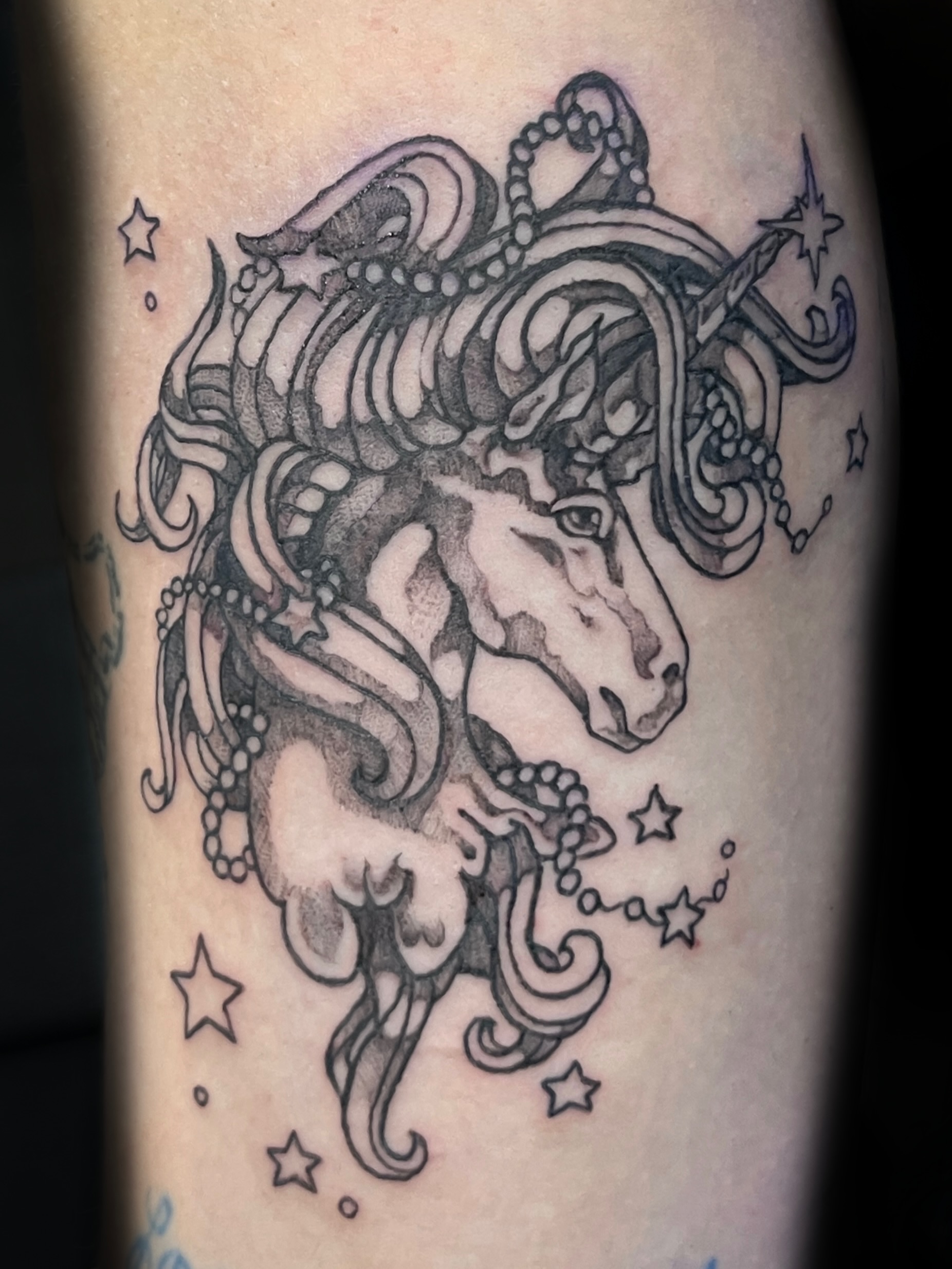 Tattoo by @battlekatgalactica — black_and_grey
