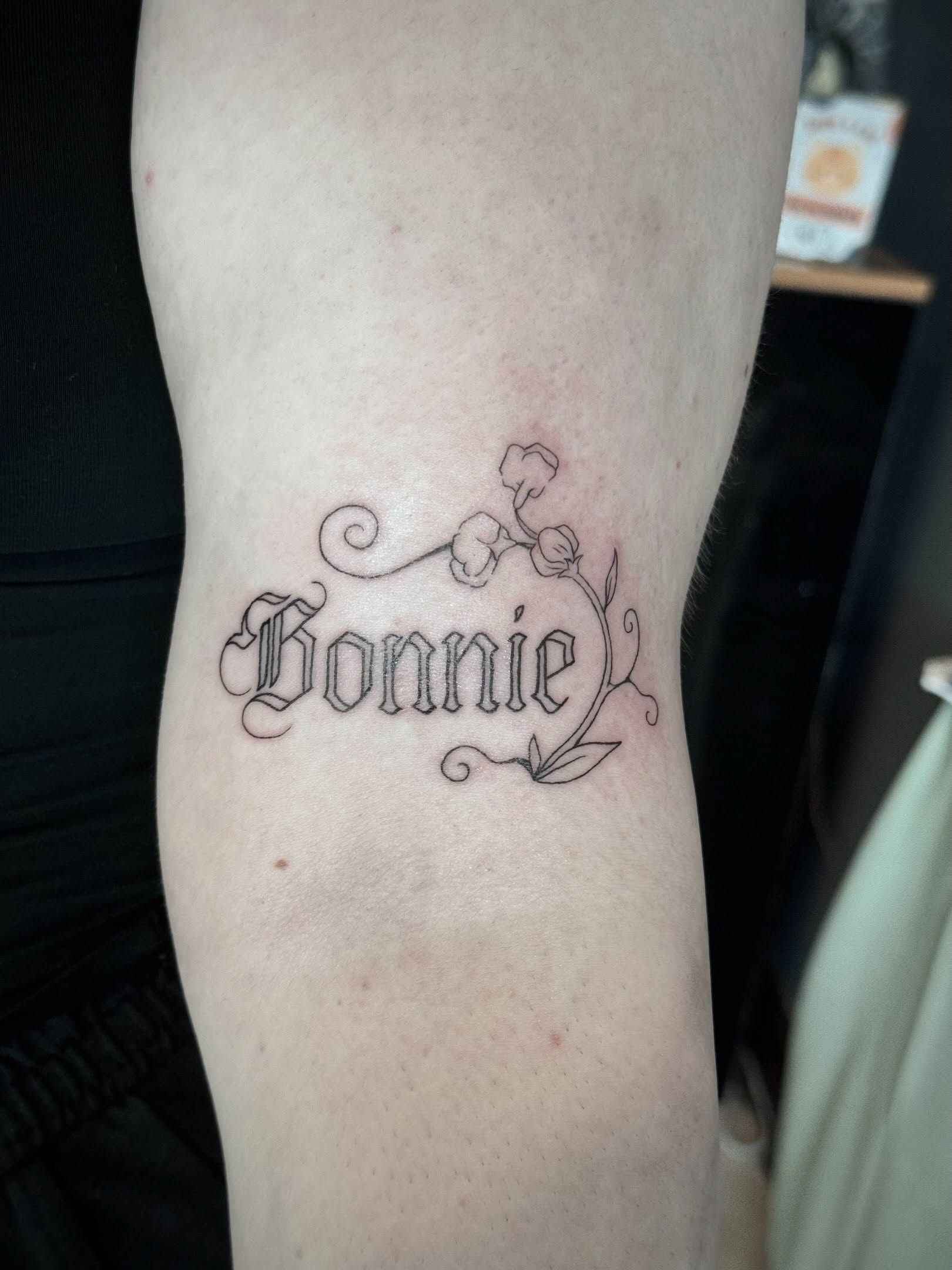 Bonnie lettering script tattoo on the forearm by πΏππΌππ πππππππ