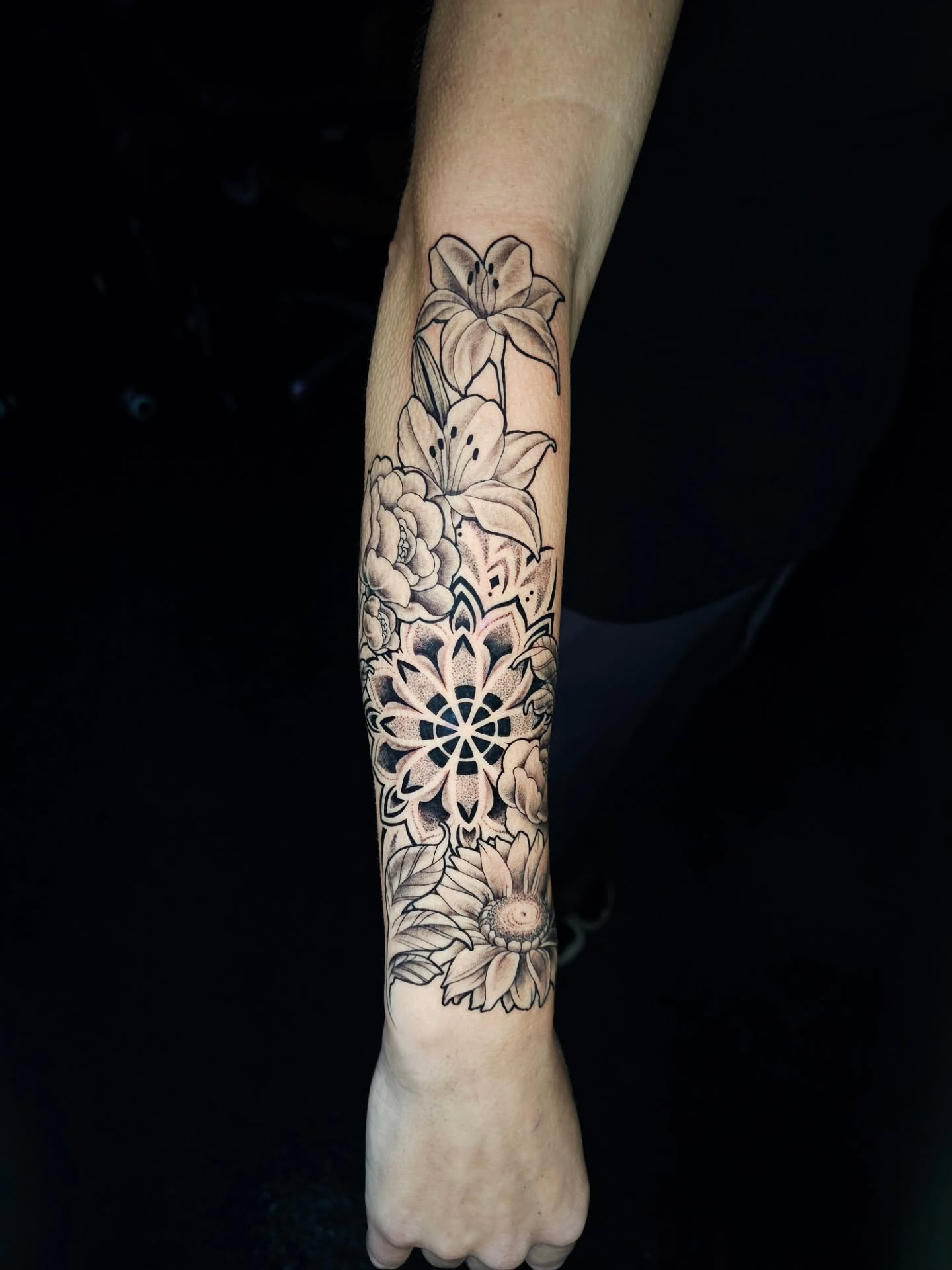 Tattoo by @tattoohaven_fxbg_va โ black_and_grey, geometric