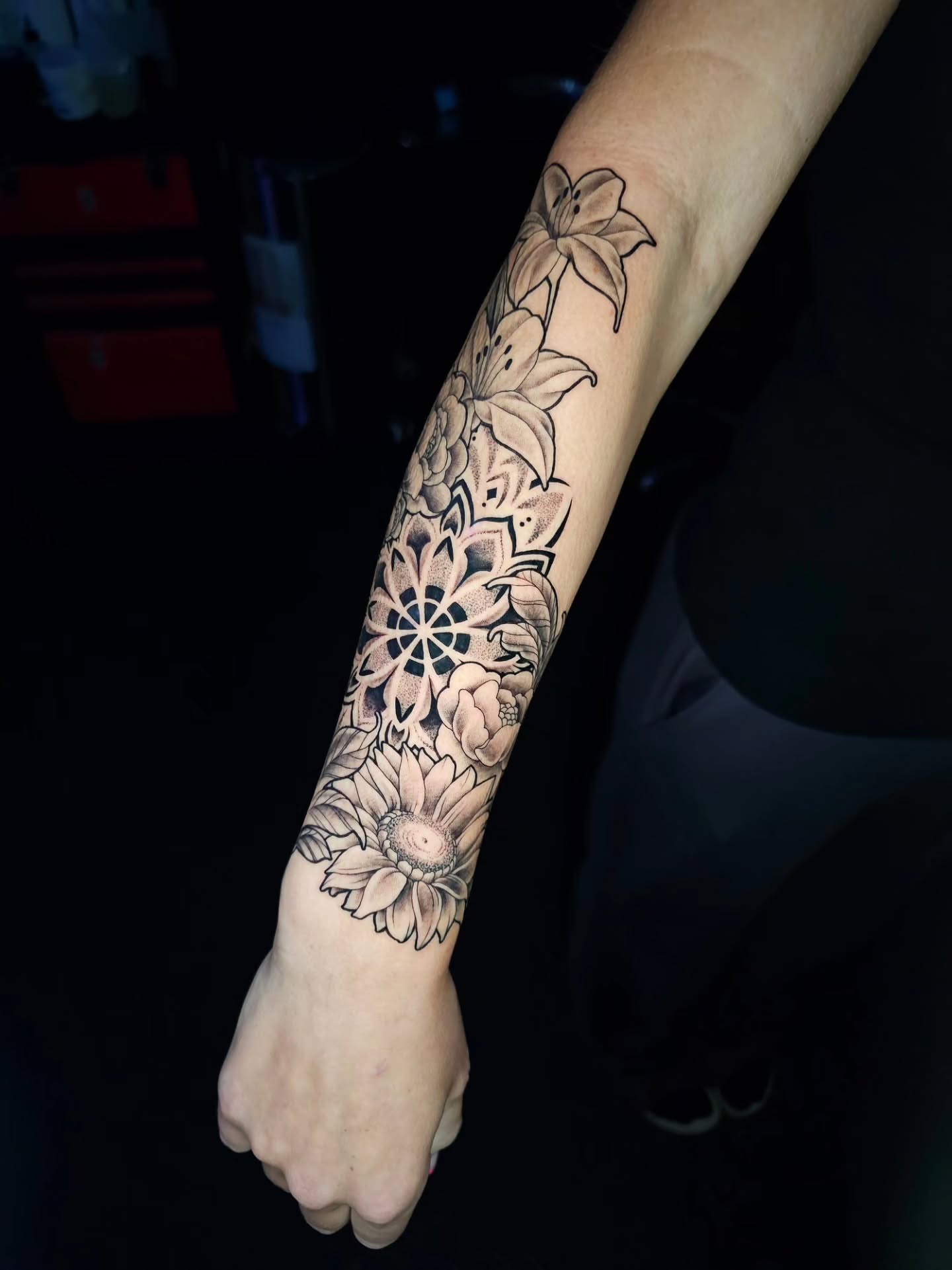 Tattoo by @tattoohaven_fxbg_va โ black_and_grey, dotwork