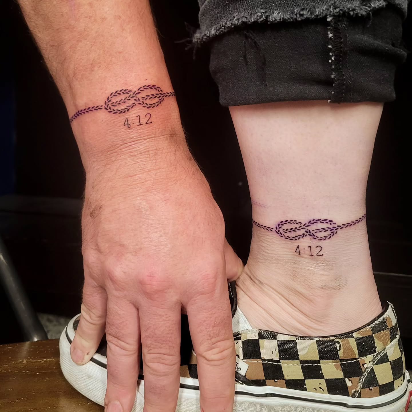Infinity knot geometric tattoo by Sarah Alba