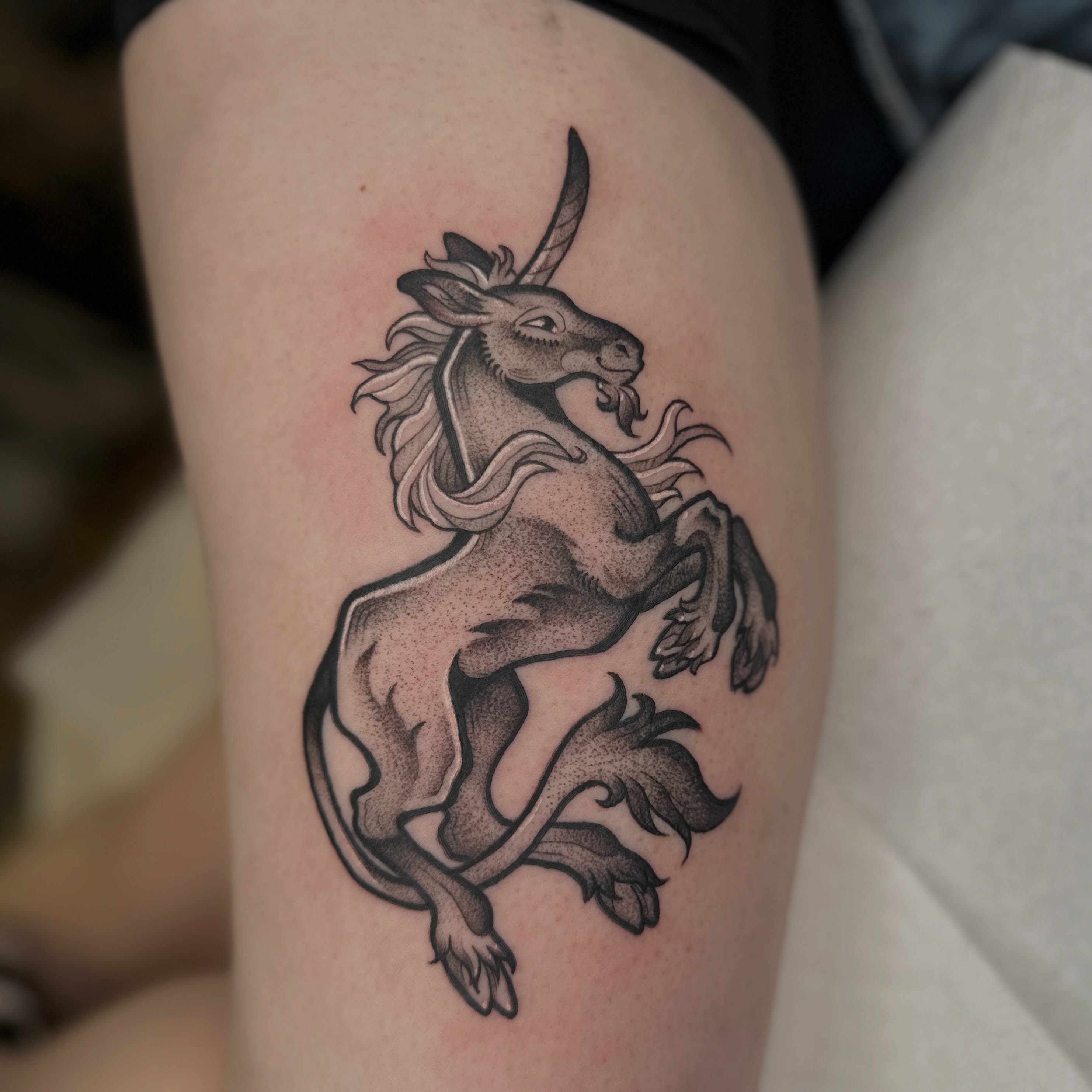 Tattoo by @hyenainks — dotwork