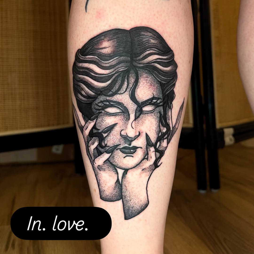 Tattoo by @thepinklady.tattoos — dotwork, realism