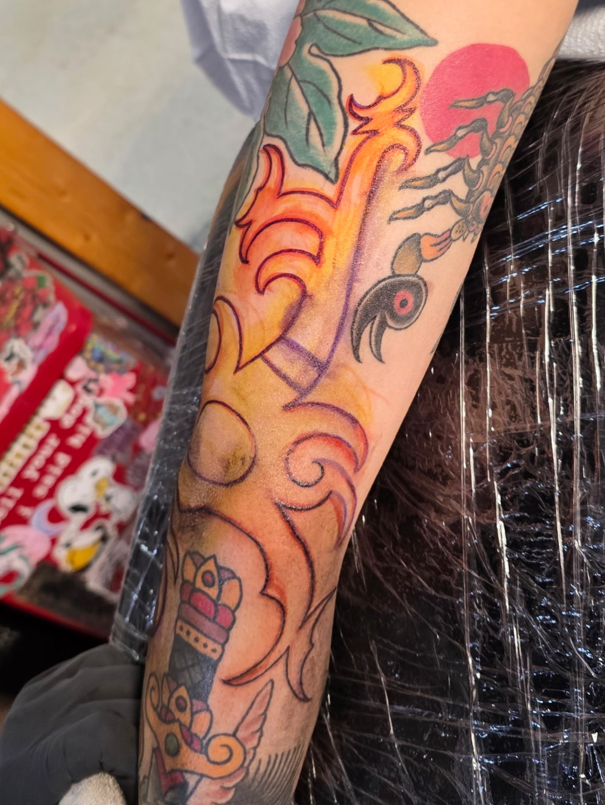Tattoo by @spencerecoco — american_traditional, watercolor