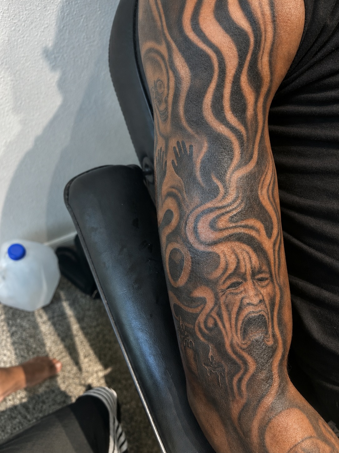 Scream realism tattoo on the forearm by @tatzbythadon