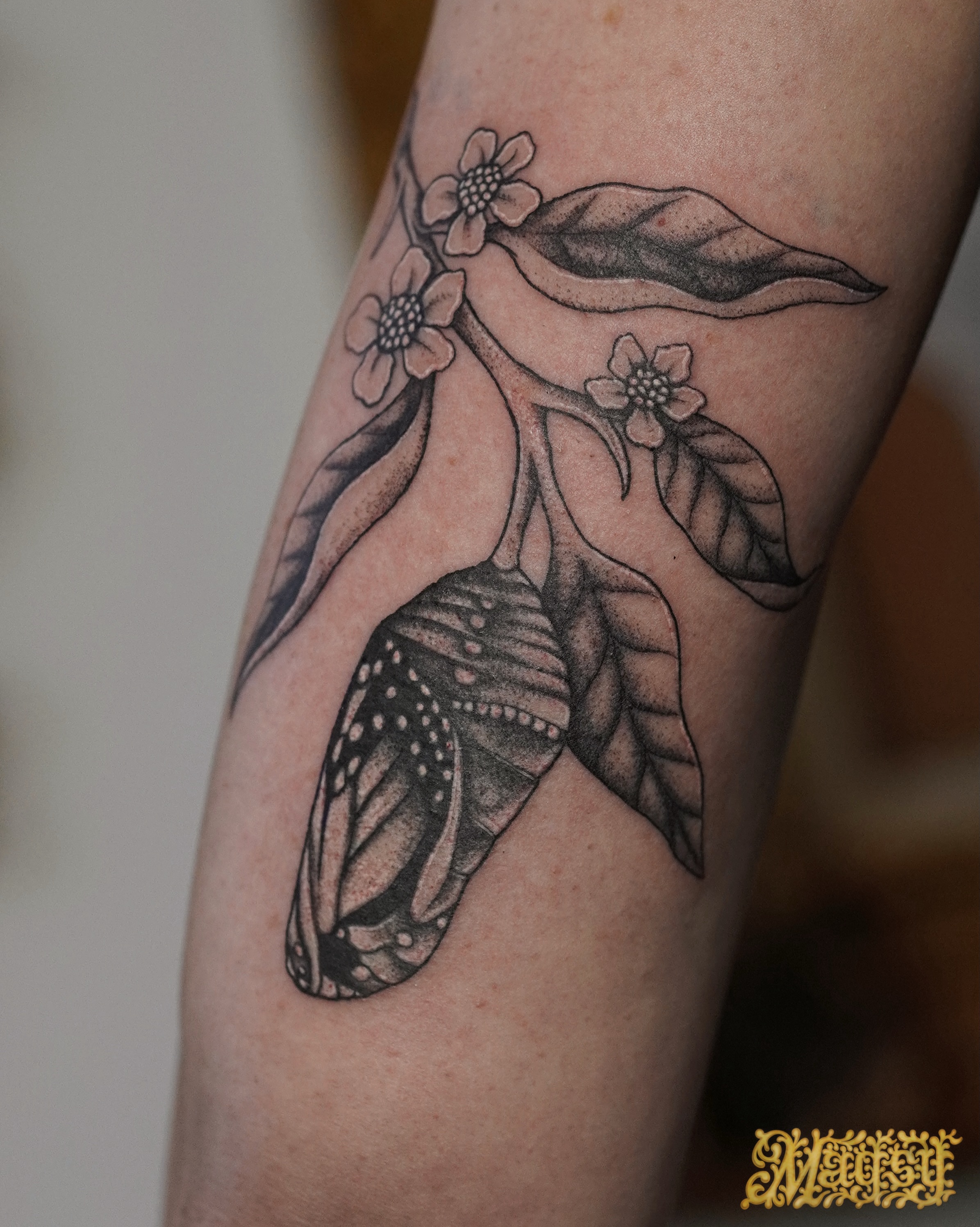 Tattoo by @artofmagsy — dotwork, black_and_grey