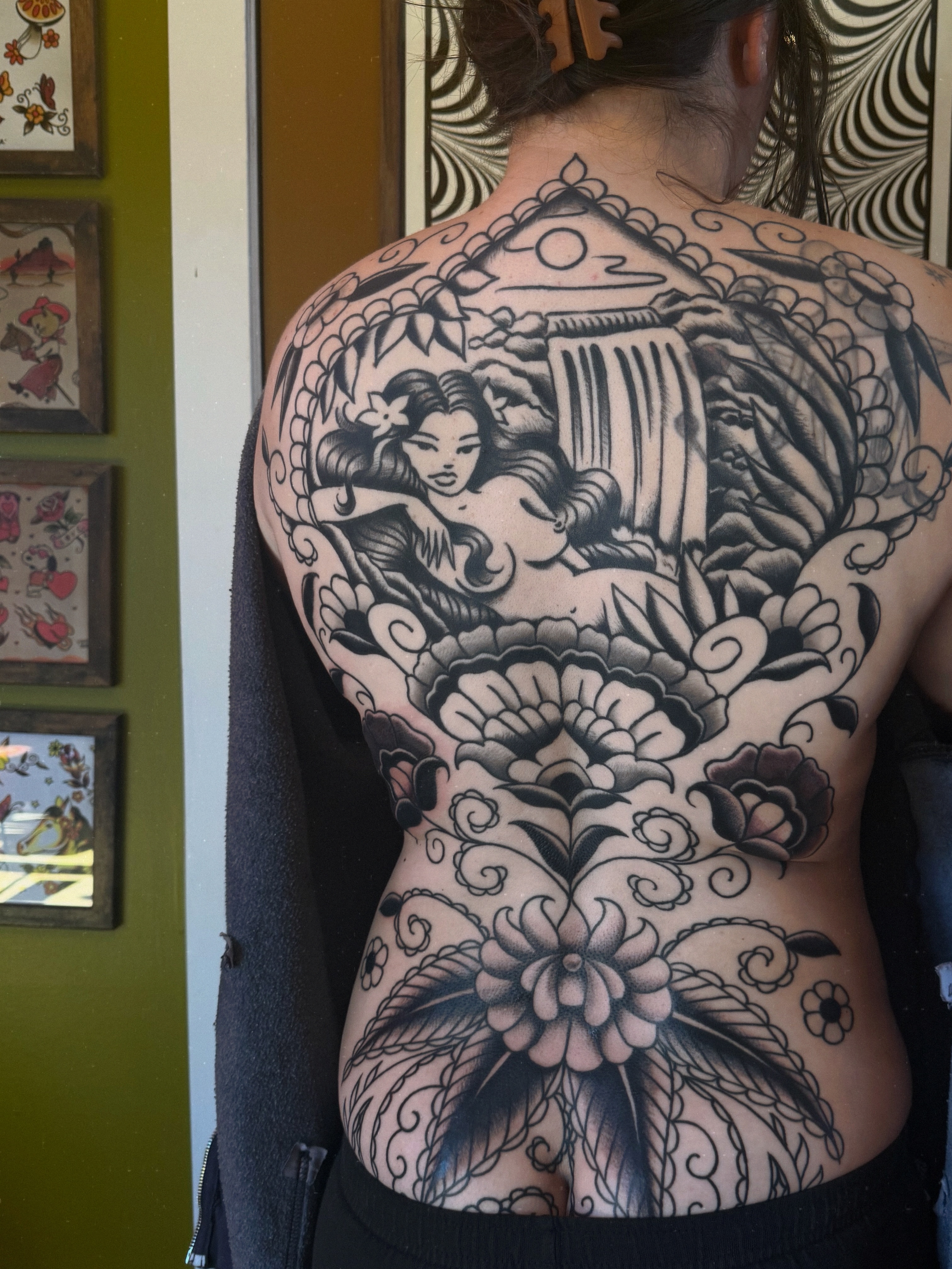 Tattoo by @lindseebeetattoo — american_traditional, black_and_grey