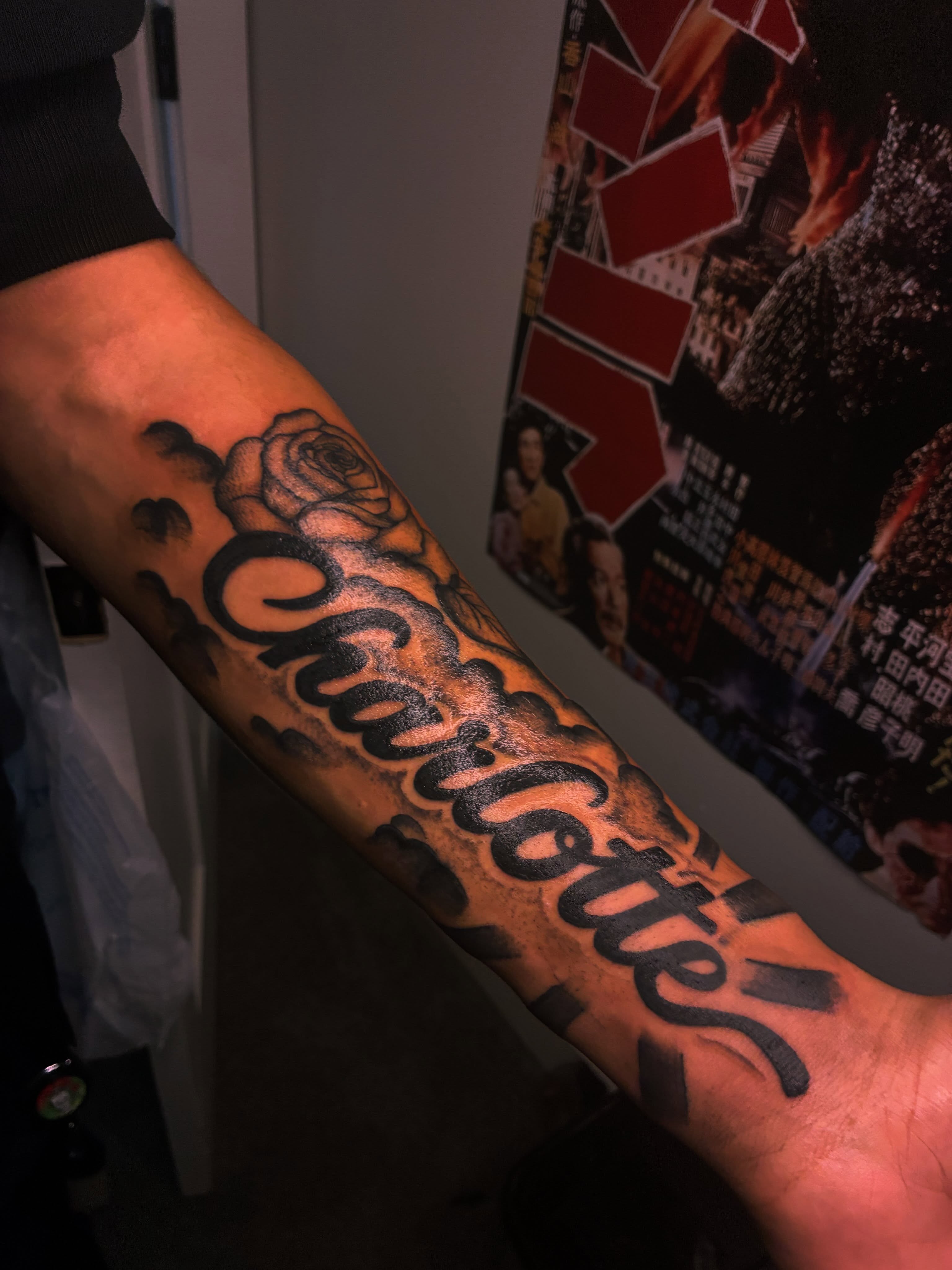 Charlotte black and grey tattoo on the forearm by ɪɪɴᴋᴇᴅʙʏʀᴇɴɴ🐉