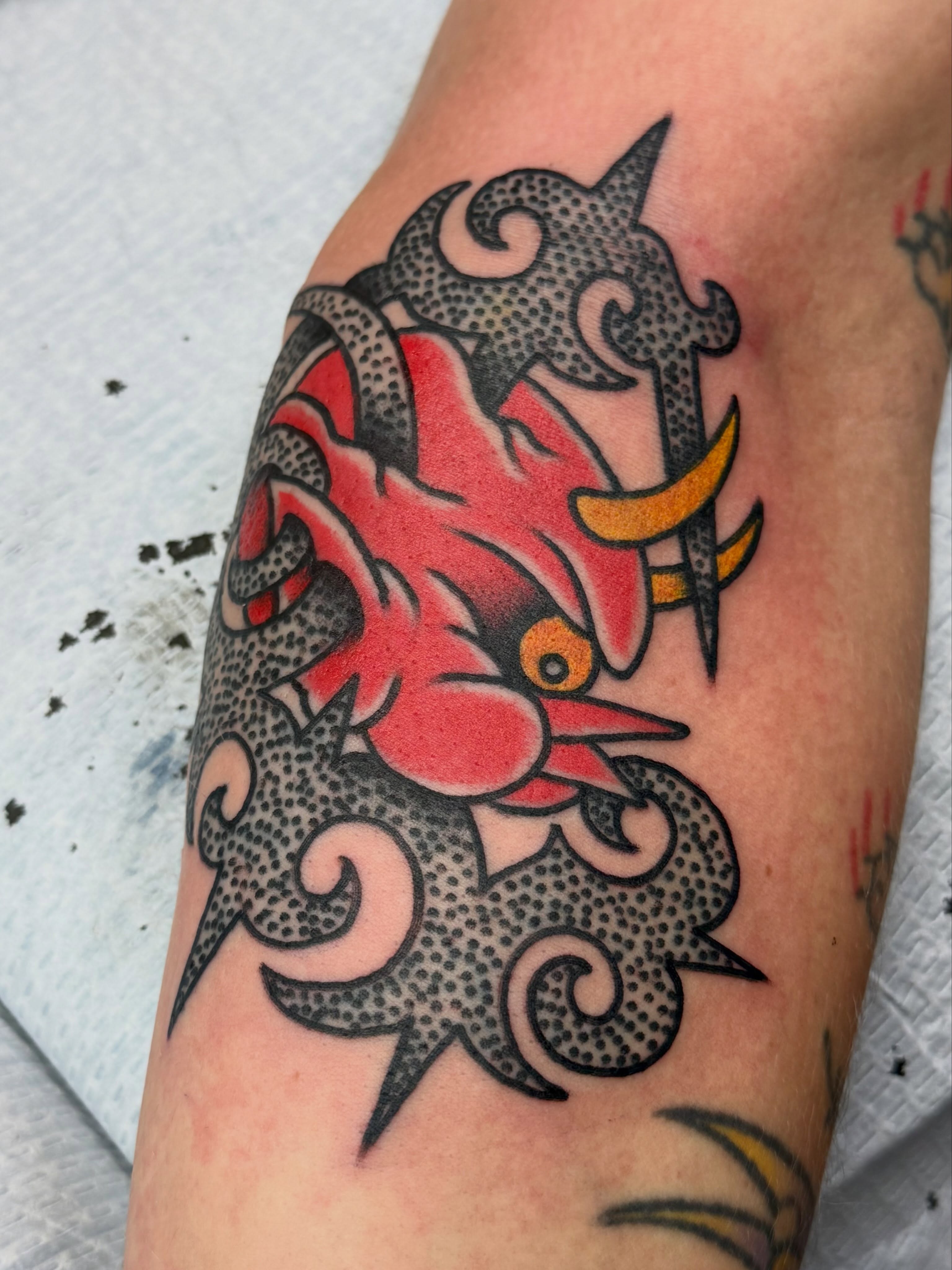 Bird American traditional tattoo on the forearm by KevinBetsch