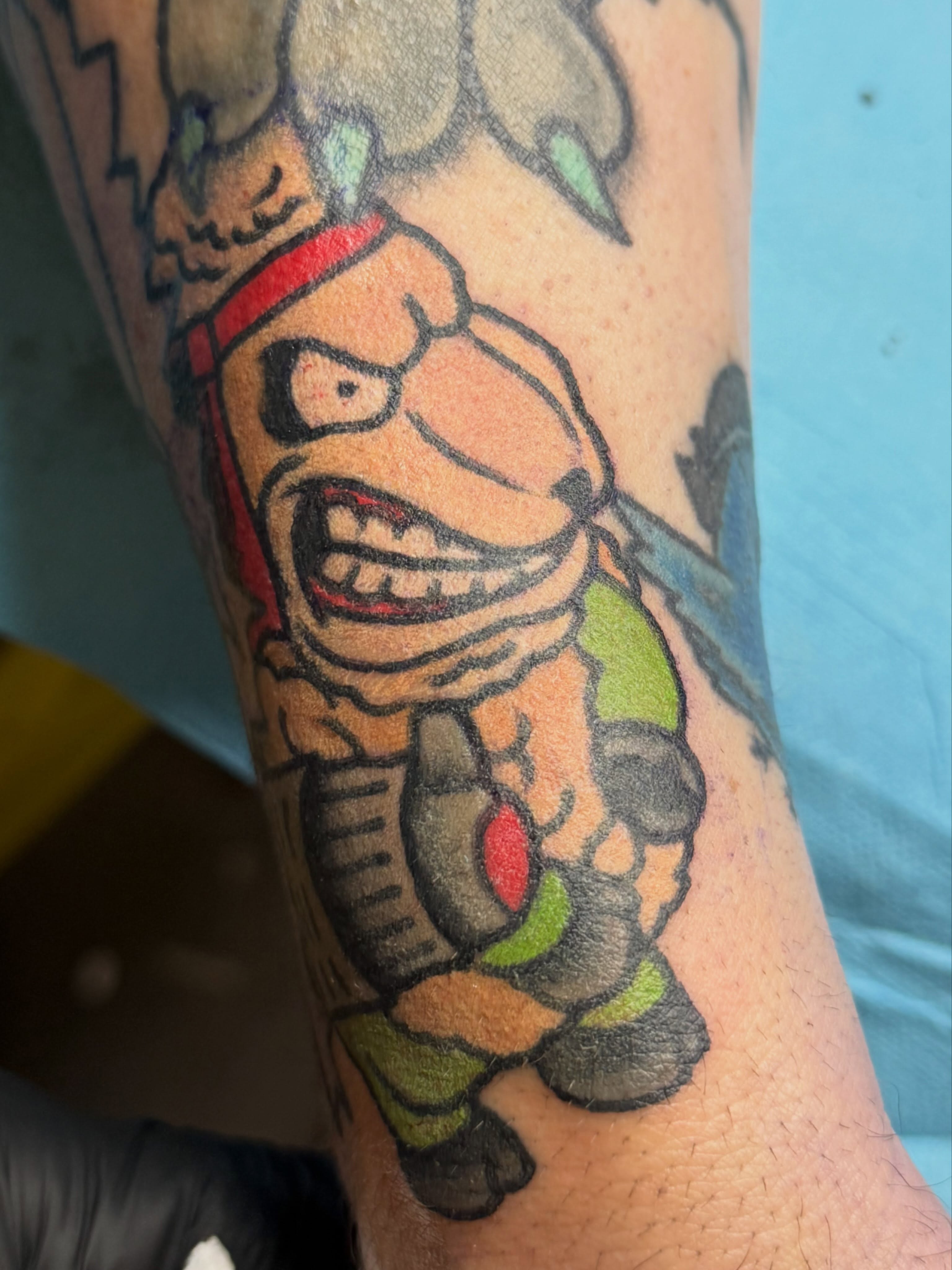 Teenage mutant ninja turtle American traditional tattoo on the forearm by KevinBetsch