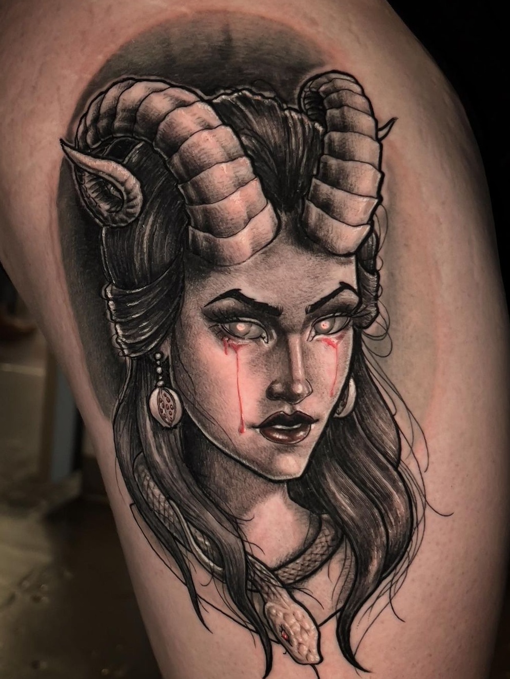 Tattoo by @nathanphillips_art — dark_realism, black_and_grey