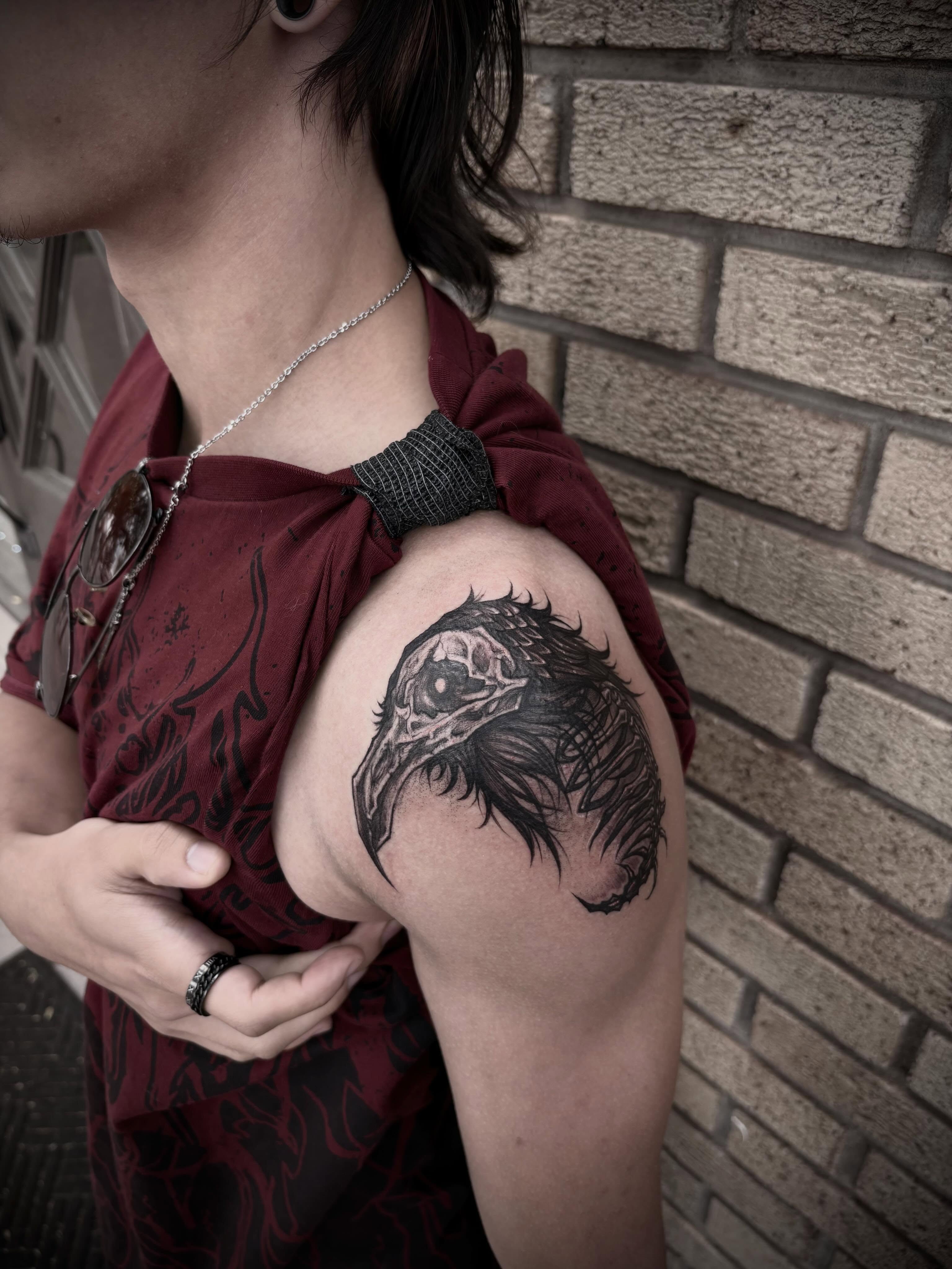 Tattoo by @lynscorpse — black_and_grey, realism