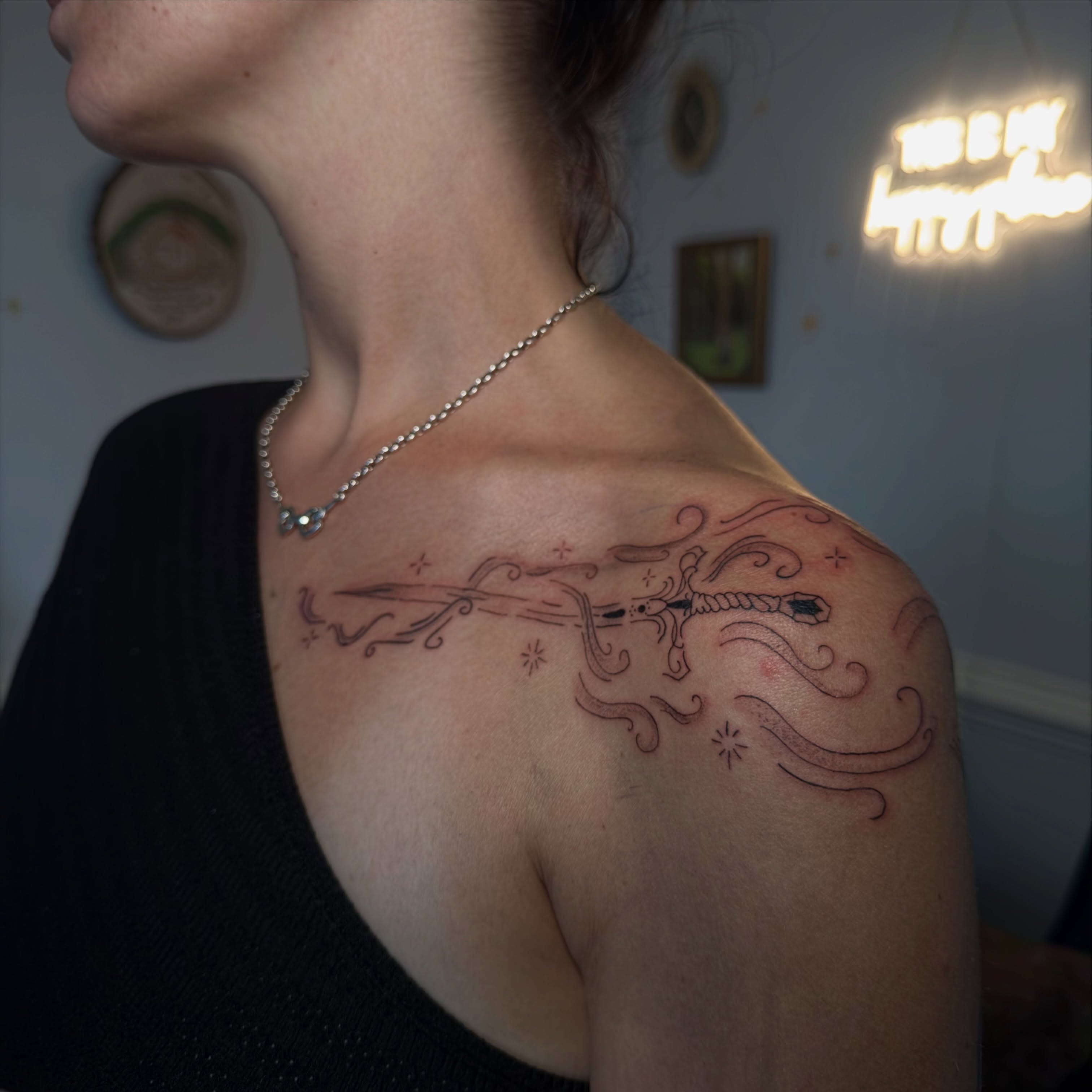 Tattoo by @faeandfleshstudio — black_and_grey
