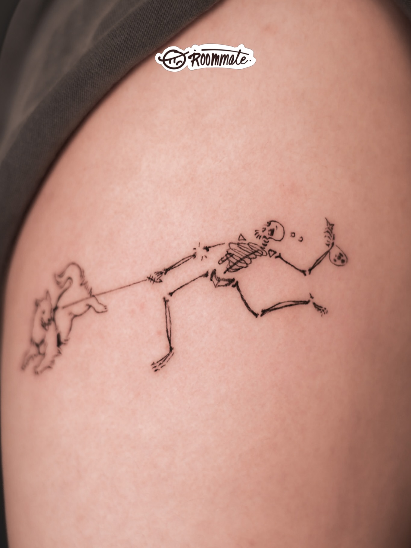 Tattoo by @roommate_tat — minimalist, dotwork