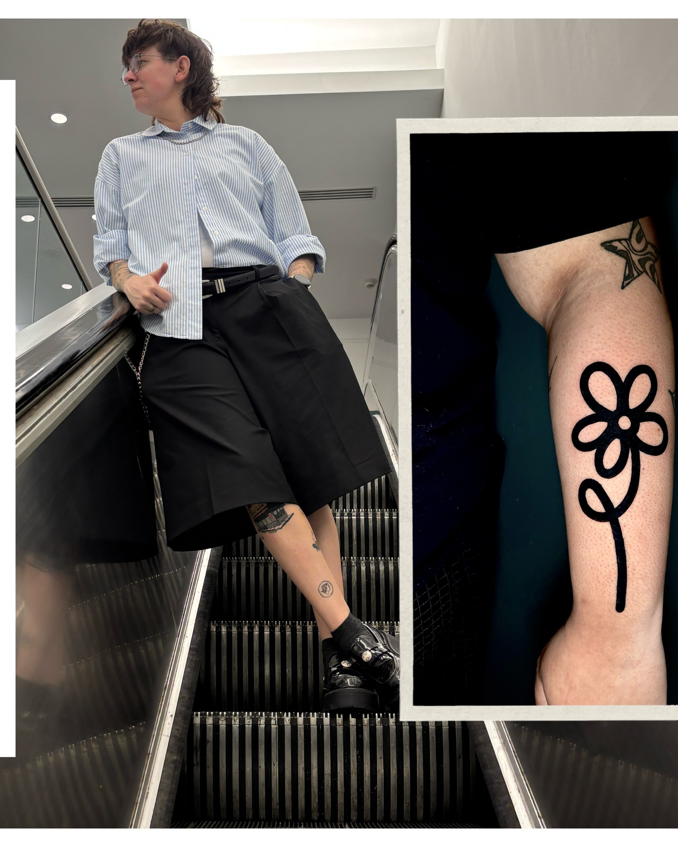 Flower black and grey tattoo on the forearm by KB