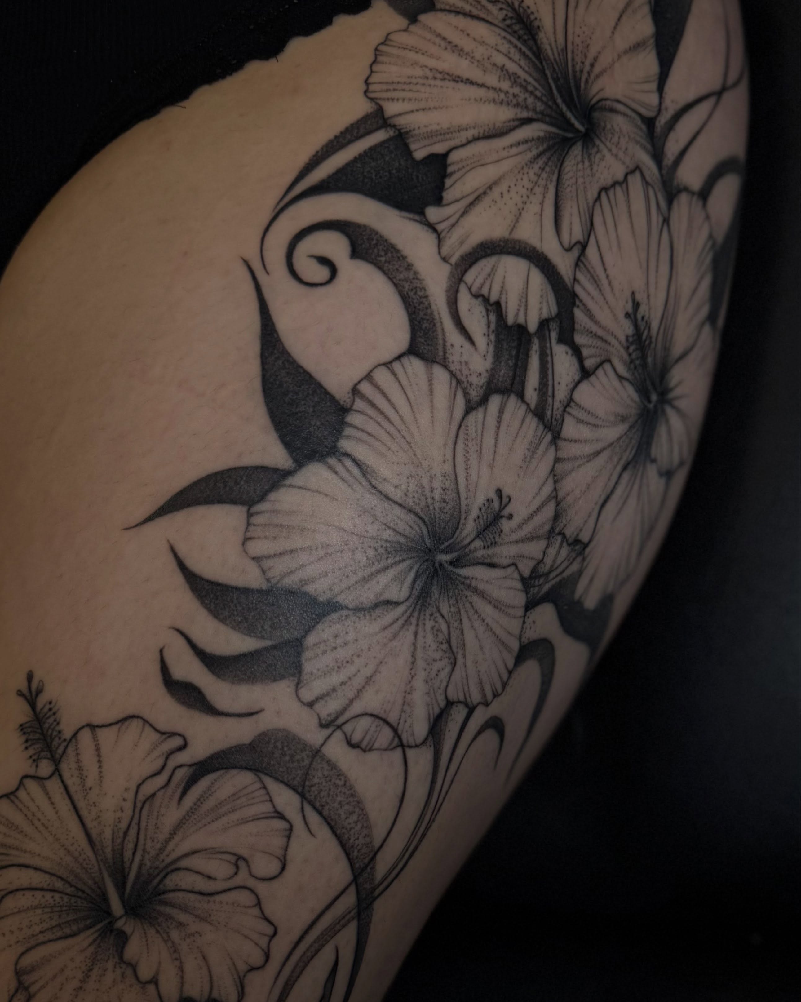Tattoo by @carsytat — dotwork, black_and_grey